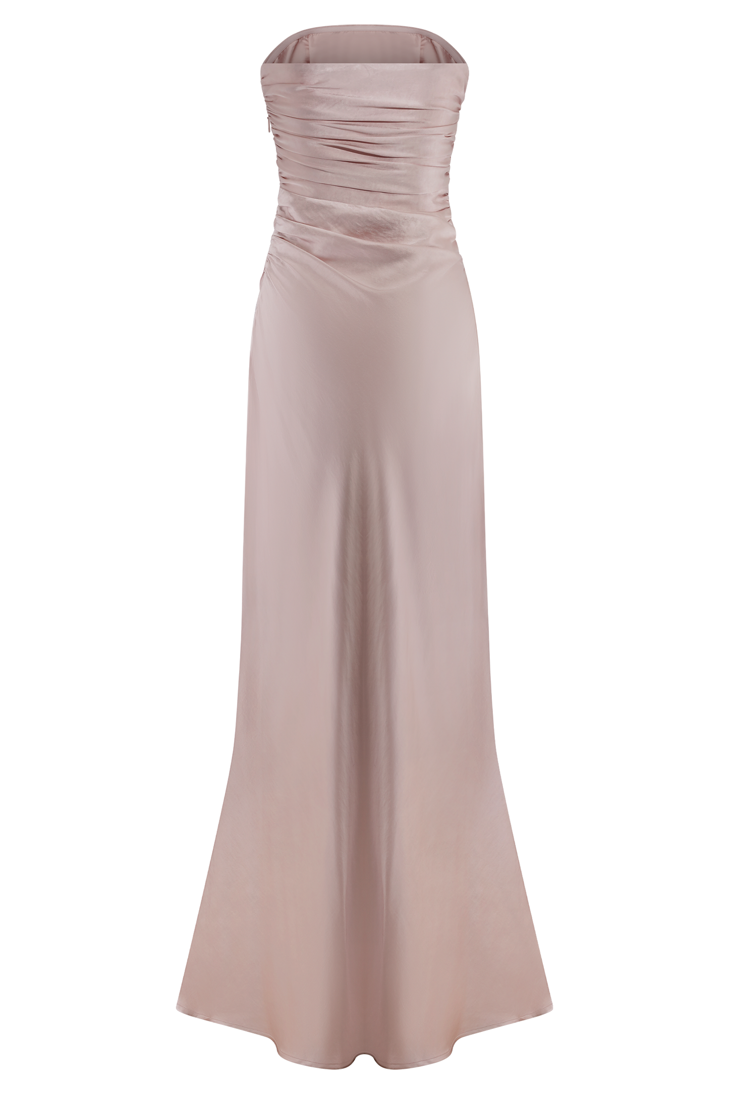 Cedar Strapless Satin Maxi Dress - Soft Pink