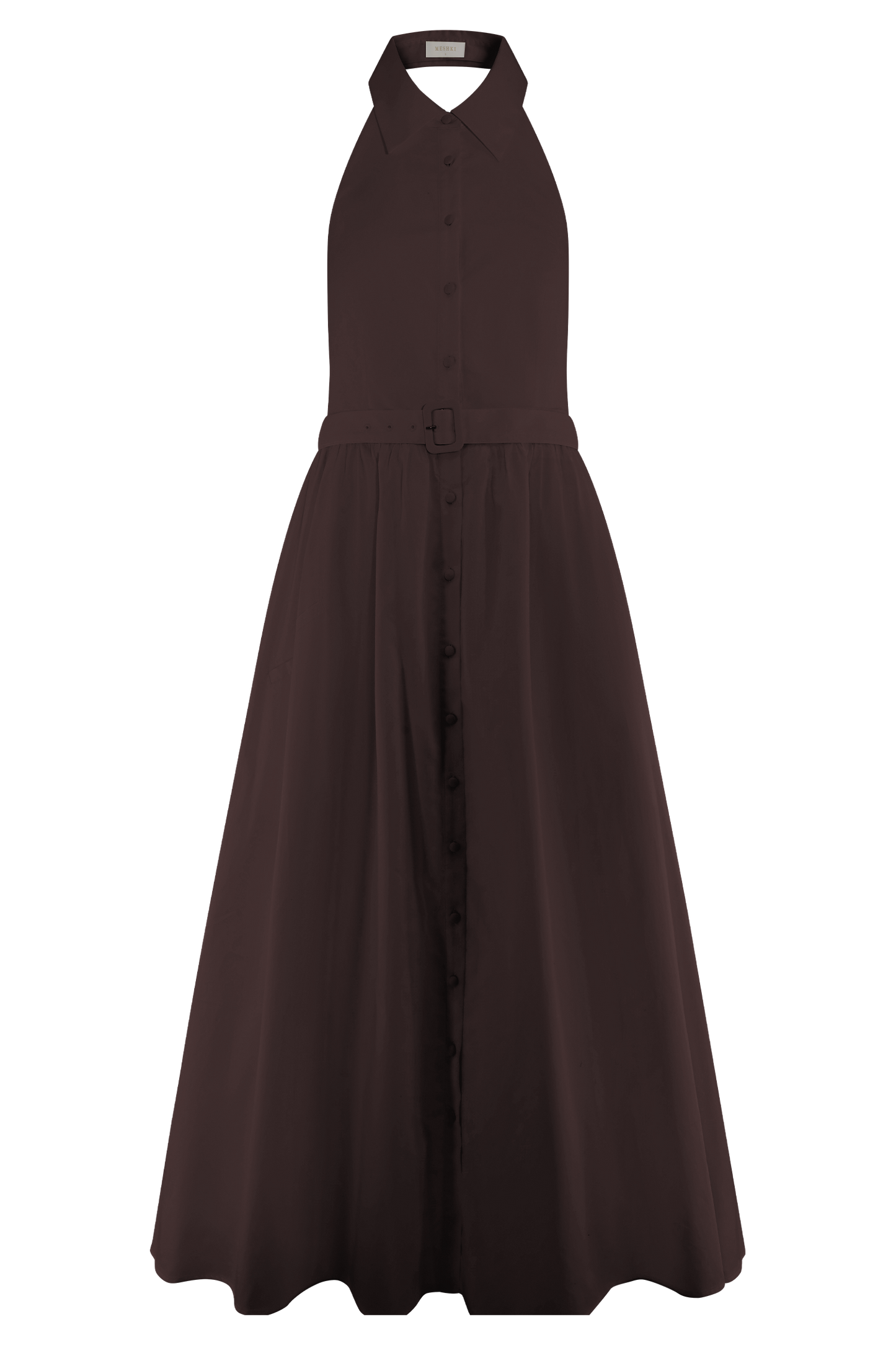 Cindy Collared Midi Dress - Chocolate