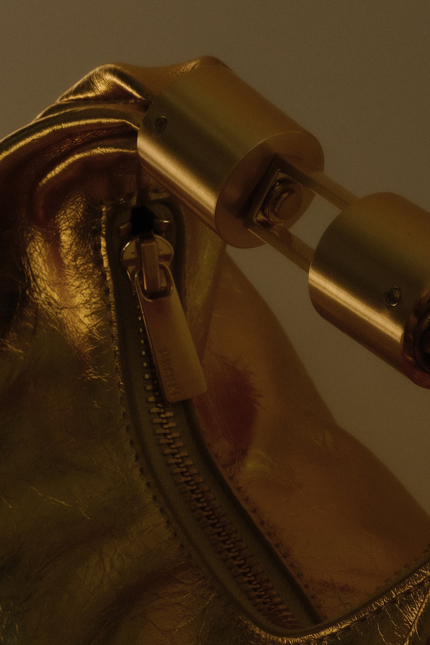 Bristol Mini Croissant Leather Bag - Gold