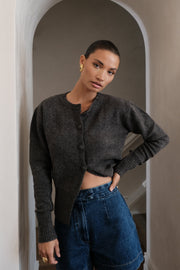 Genevieve Oversized Knit Cardigan - Charcoal