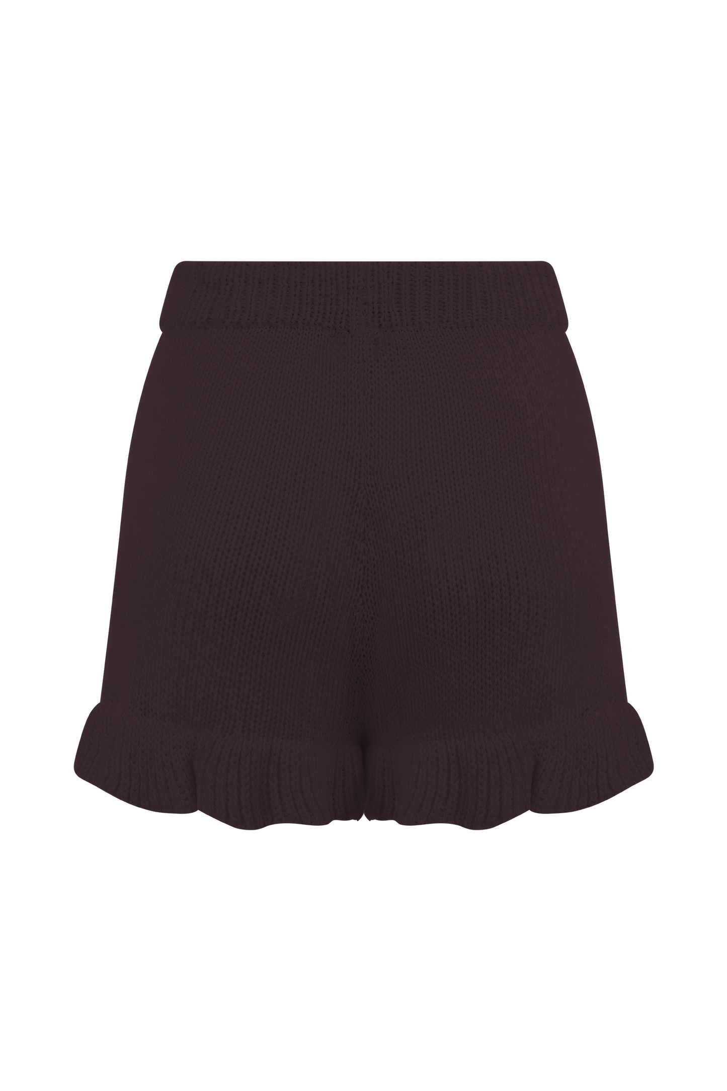 Eleanor Knit Frill Shorts - Chocolate