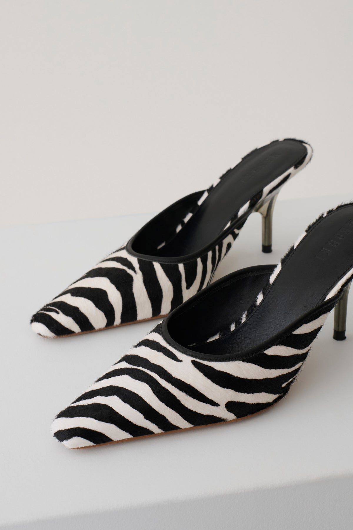 Jules Pointed Toe Mule - Zebra Print