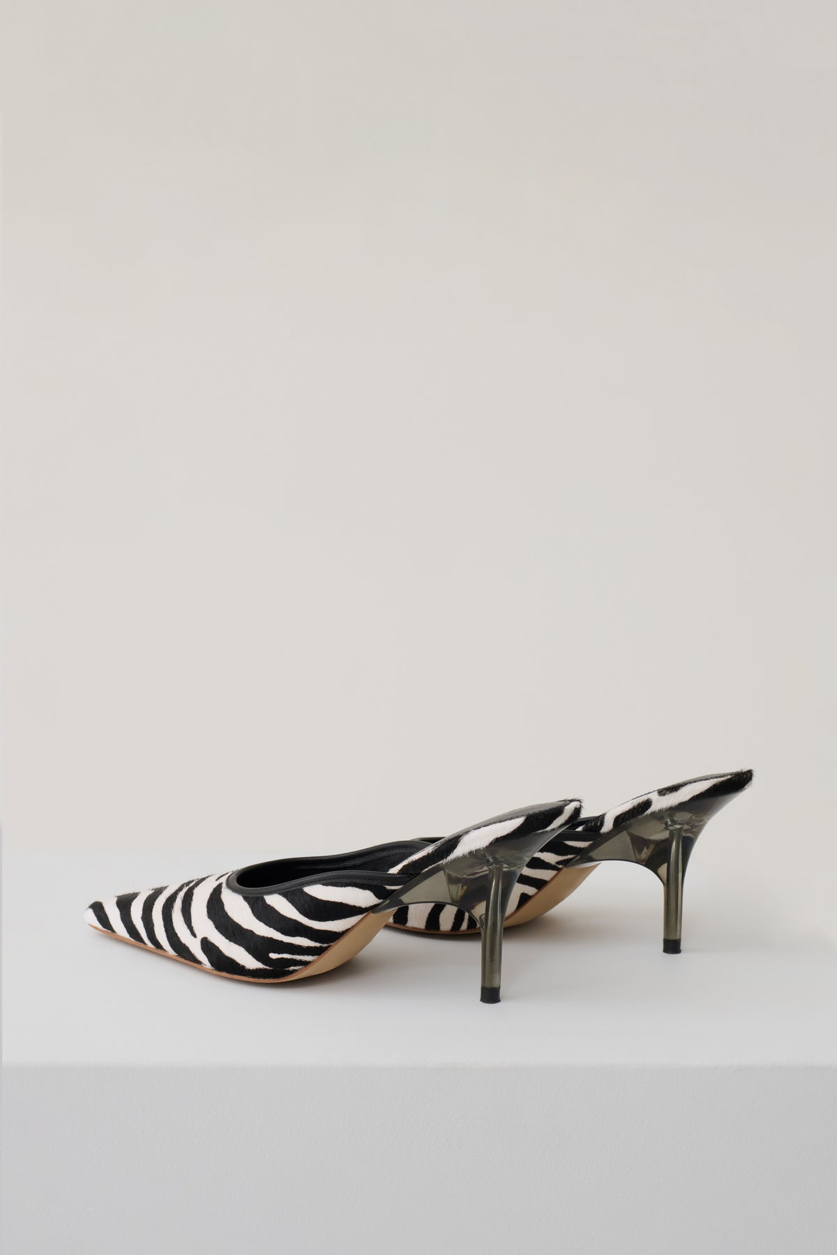 Jules Pointed Toe Mule - Zebra Print