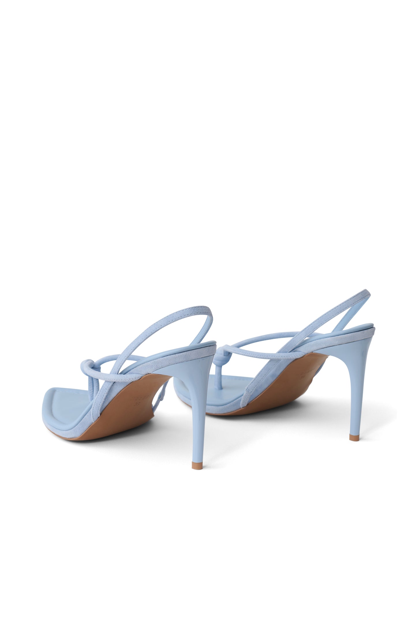 Nikkie Knot Sling Back Heel - Pale Blue Suede