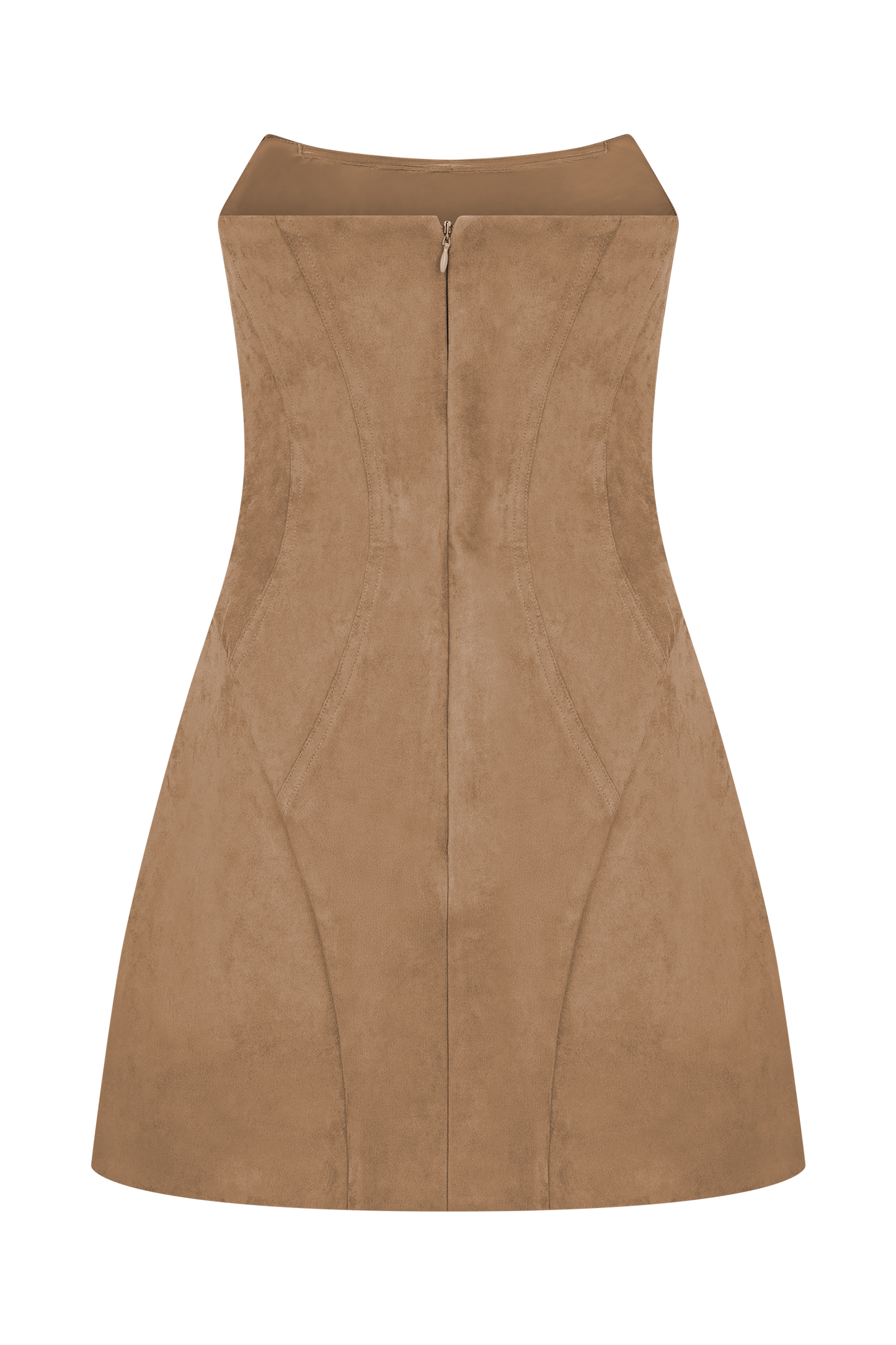 Andy Faux Suede Mini Dress - Camel