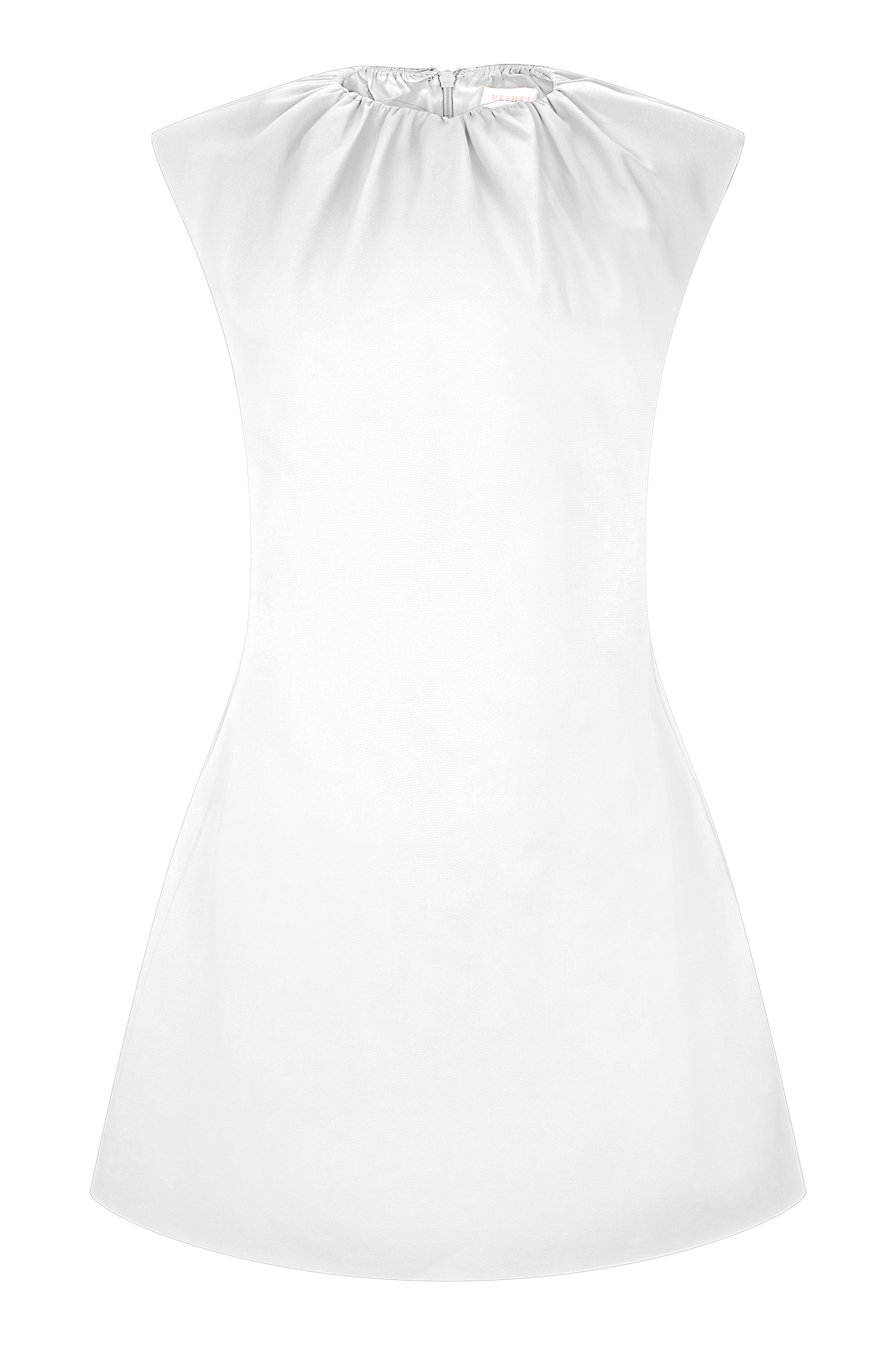 Ariana Pleated Neck Mini Dress - Ivory