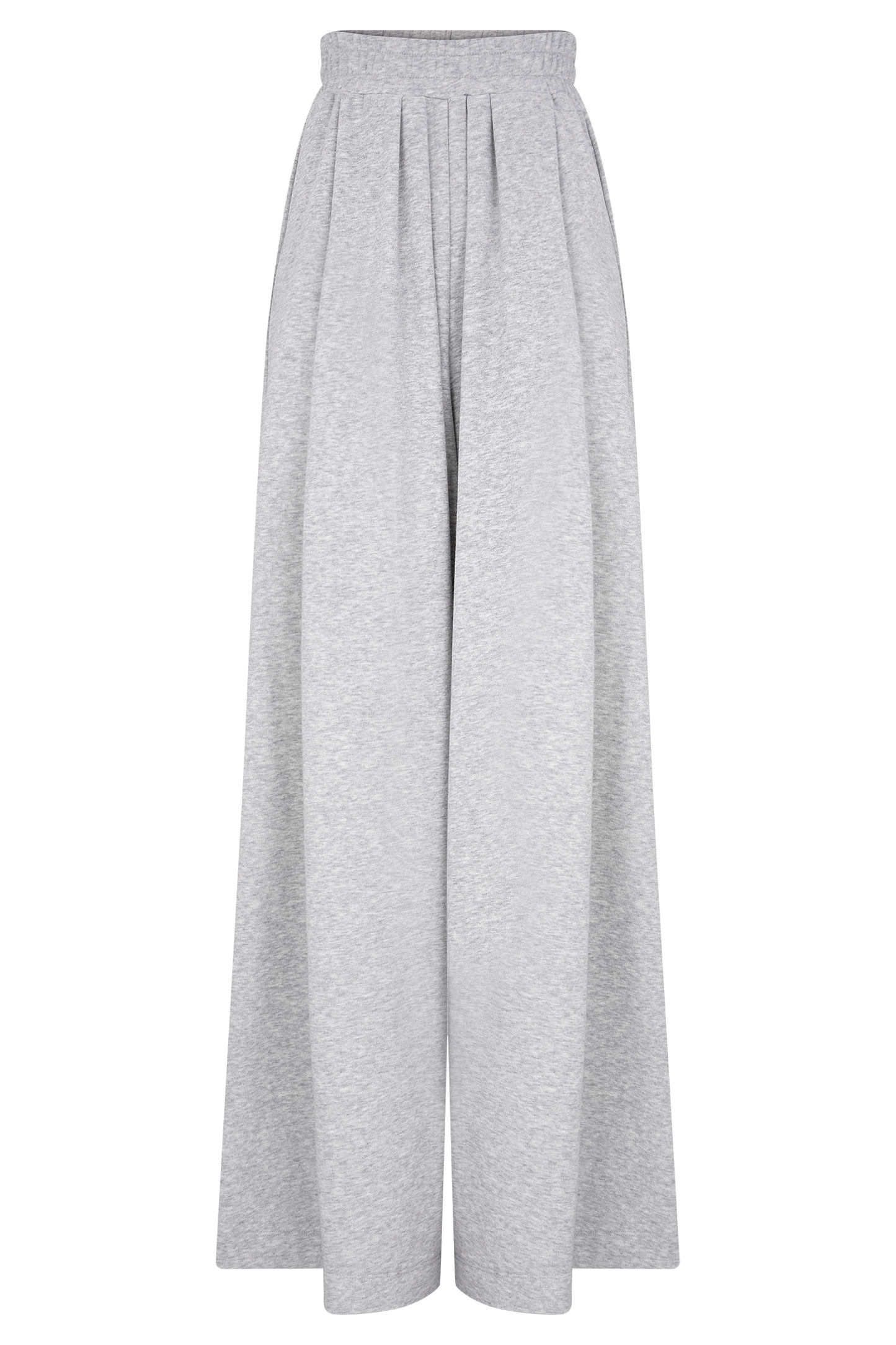 Aspen Gathered Wide Leg Jogger - Light Grey Marle