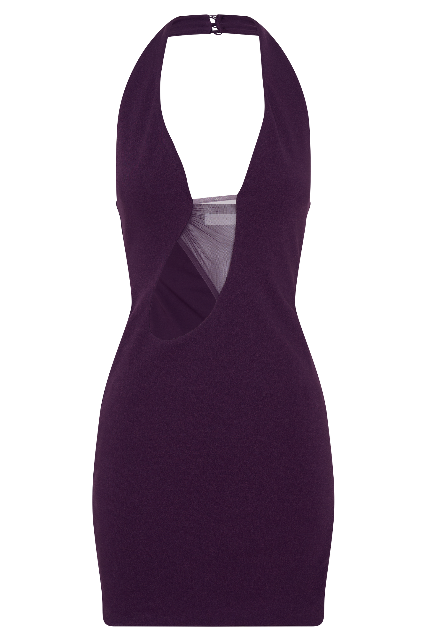 Aubree Crepe And Mesh Mini Dress - Purple