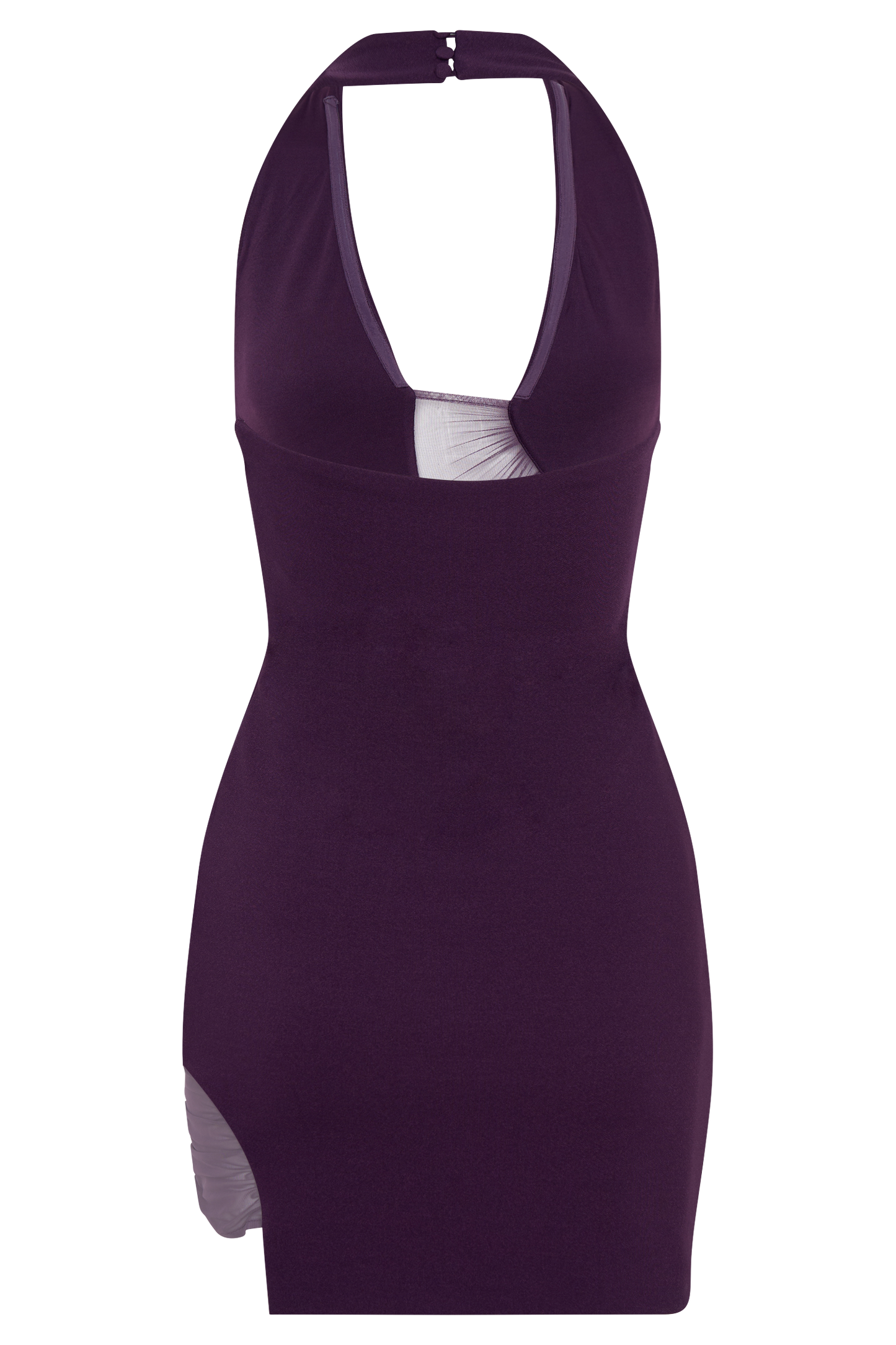 Aubree Crepe And Mesh Mini Dress - Purple