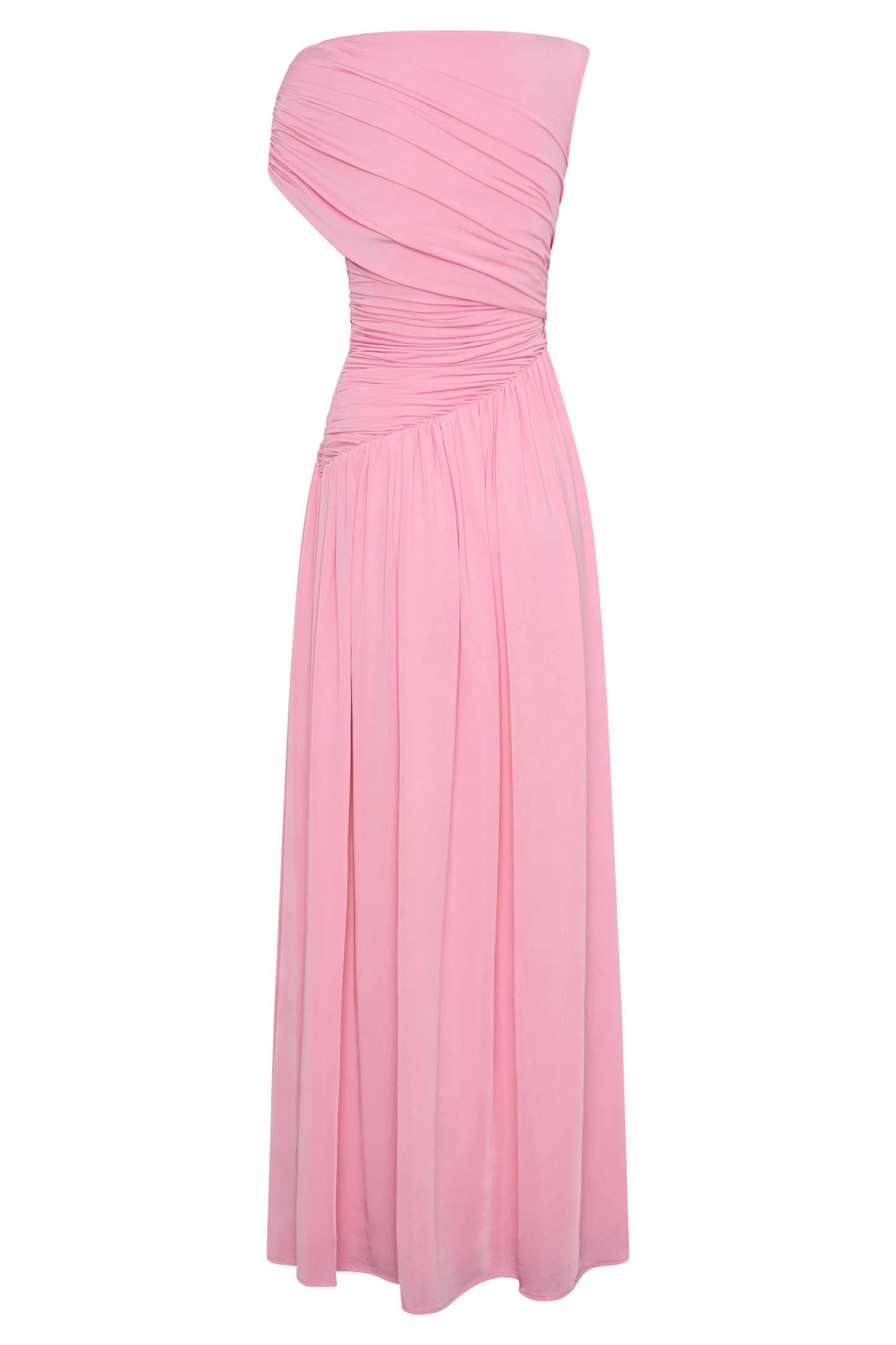 Ayeshya Slinky Asymmetric Maxi Dress - Candy Pink