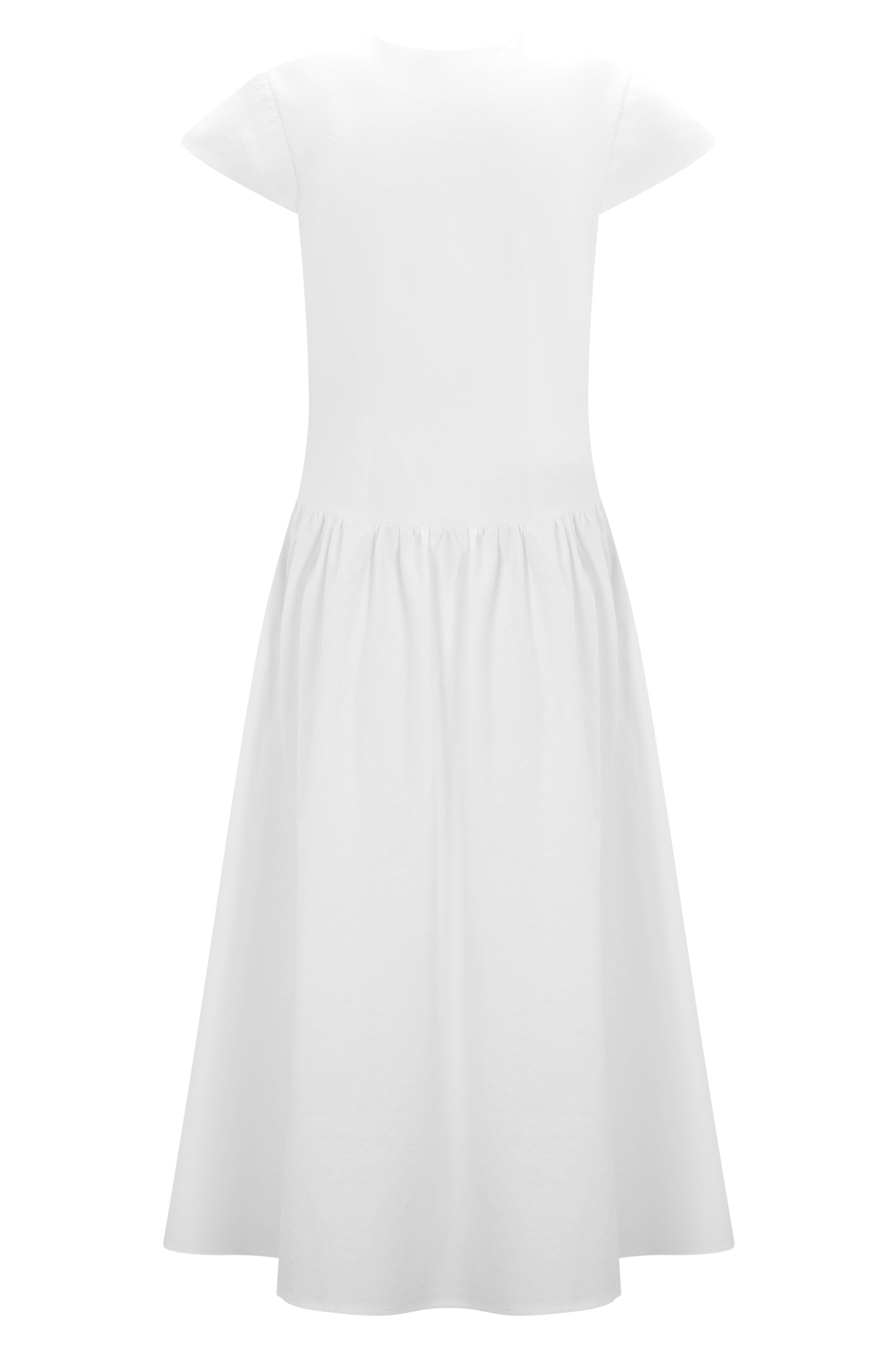 Ayla Cotton Fit And Flare Midi Dress - White