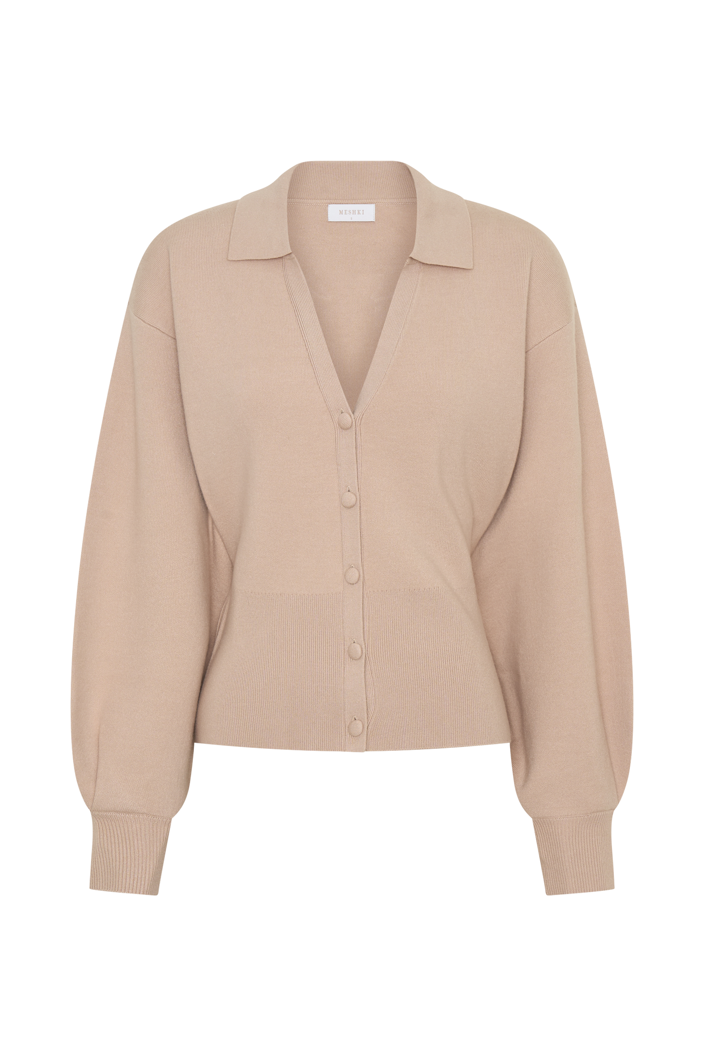 Blaine Knit Blouson Sleeve Cardigan - Oat Marle