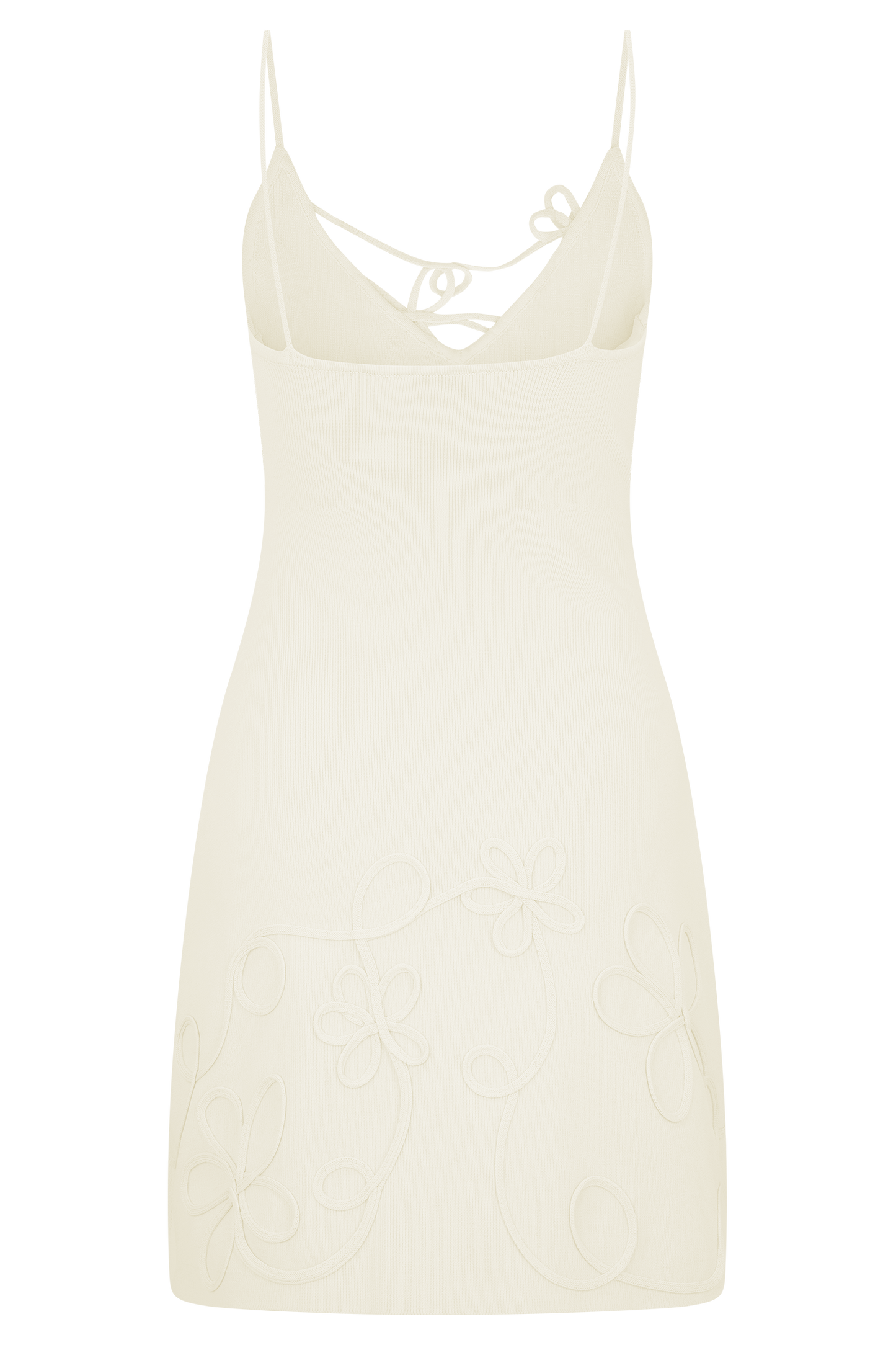 Brullo Embroidery Knit Mini Dress - Ivory