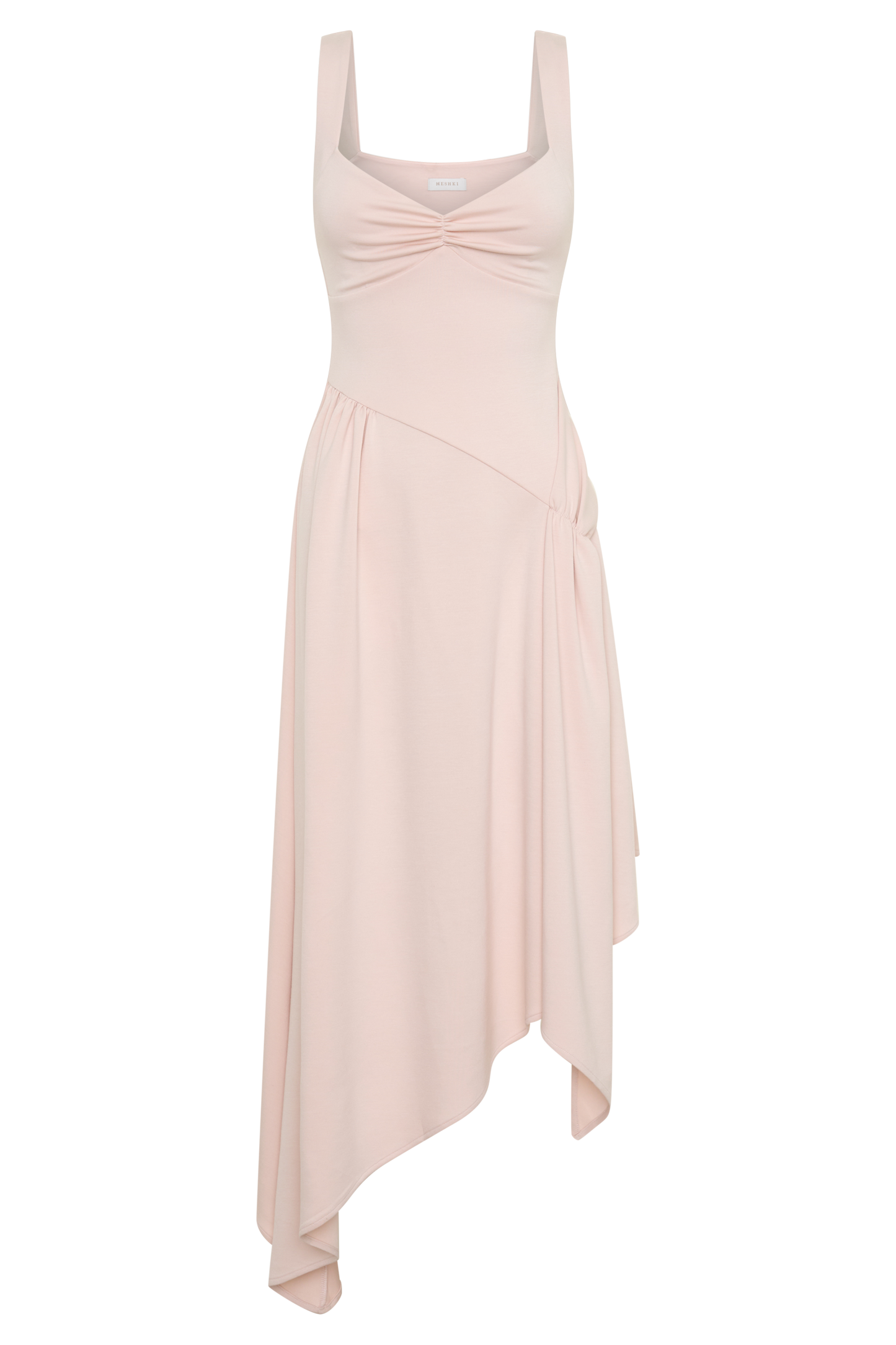 Cellini Asymmetric Hem Midi Dress - Muted Pink