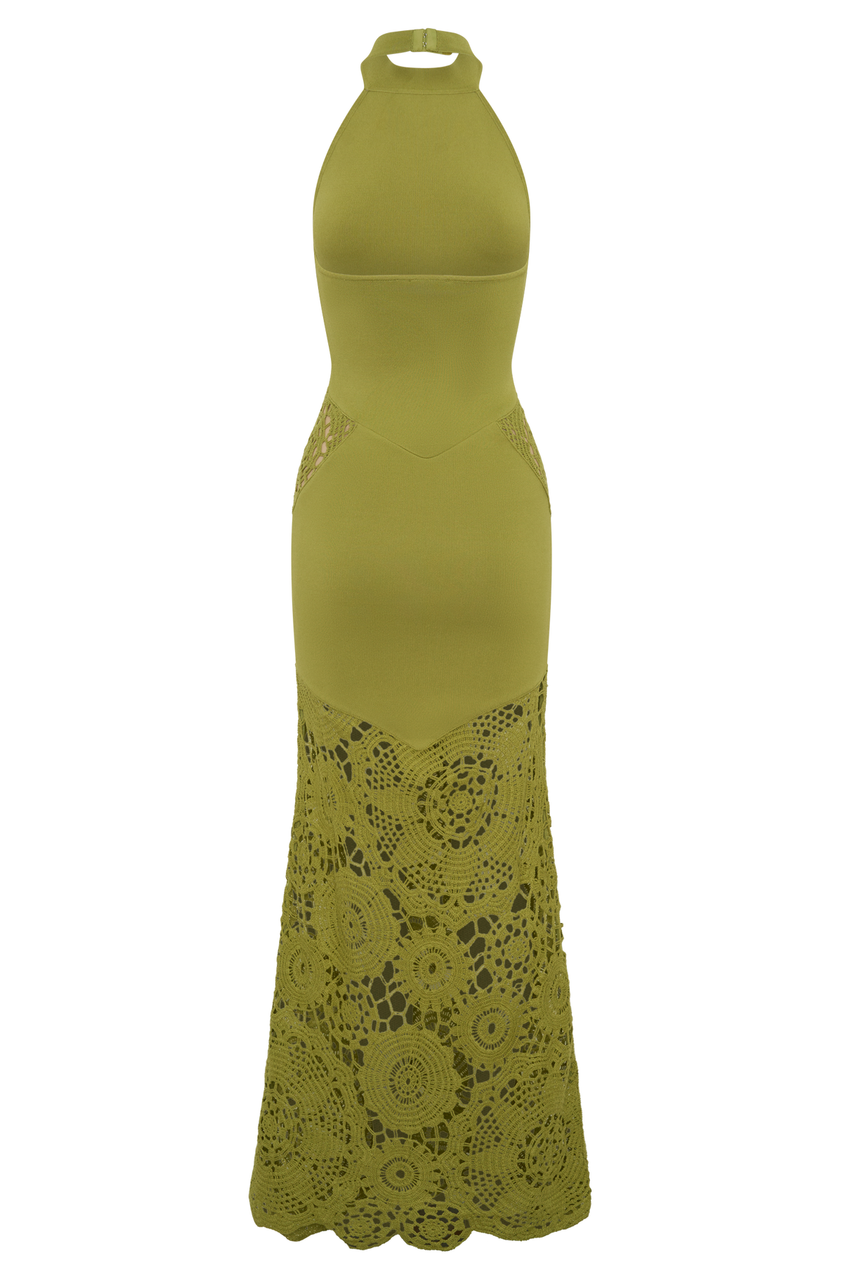 Clare Crochet Knit Maxi Dress - Chartreuse