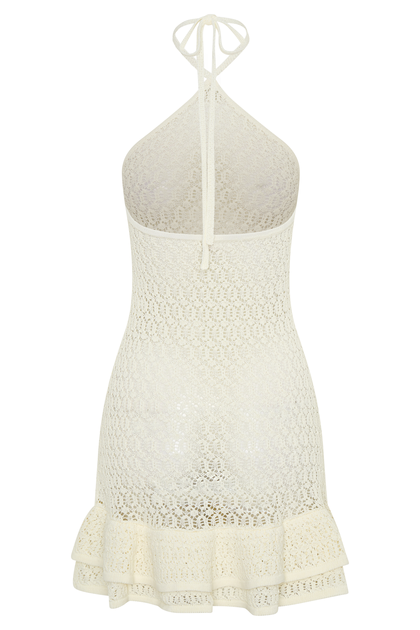 Carrisa Crochet Knit Mini Dress - White