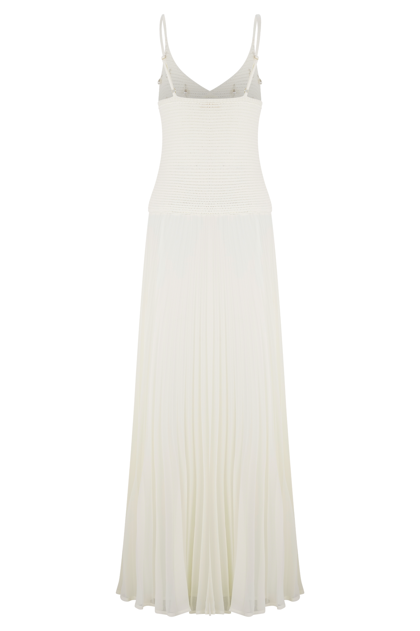Catherine Crochet Pearl Maxi Dress - White