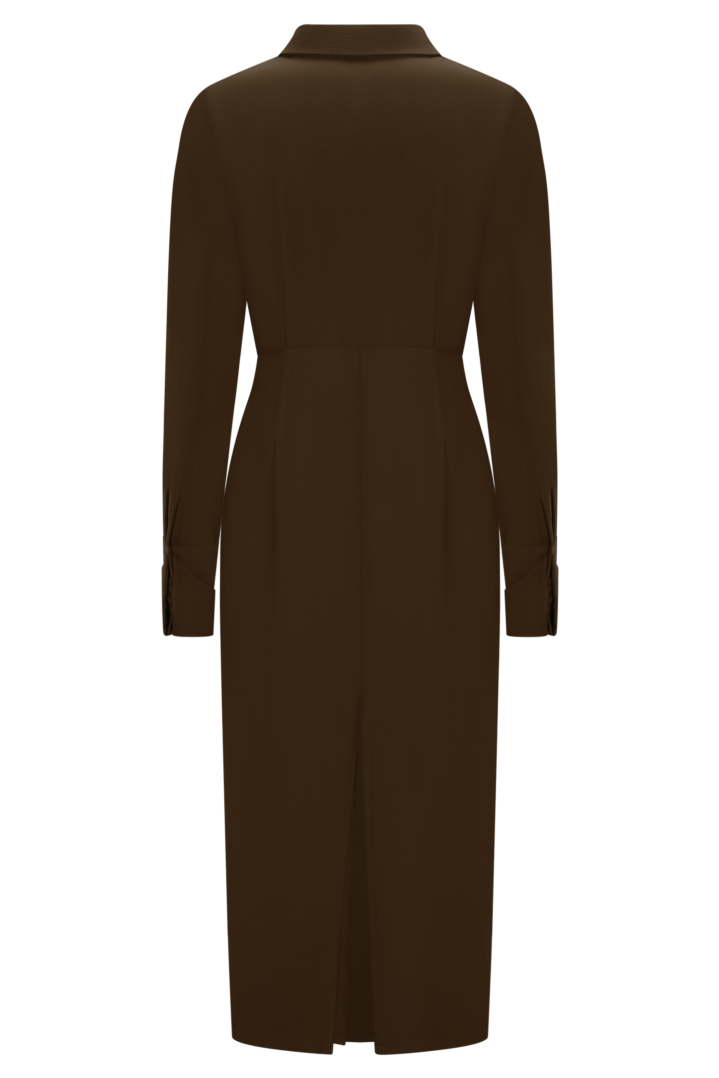 Cecilie Cut Out Shirt Midi Dress - Dark Chocolate