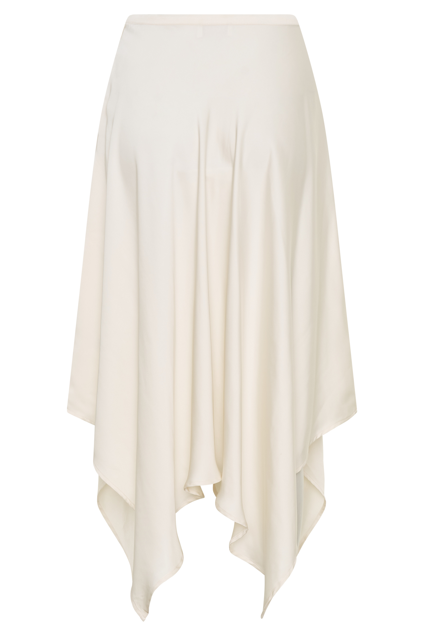 Coralie Asymmetric Satin Midi Skirt - Ivory
