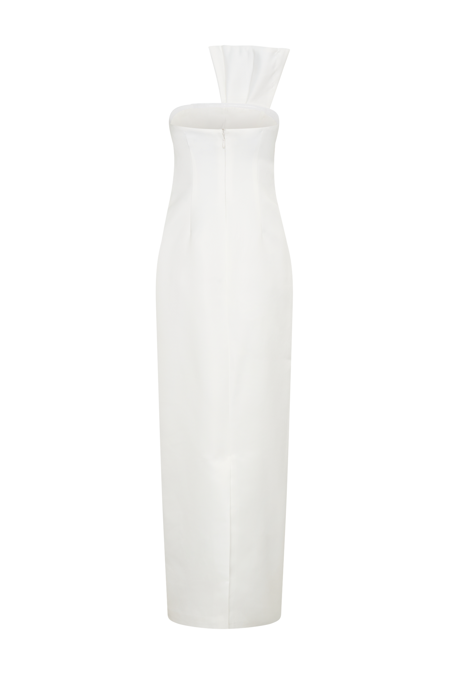 Cyrill Strapless Satin Structured Maxi Dress - White