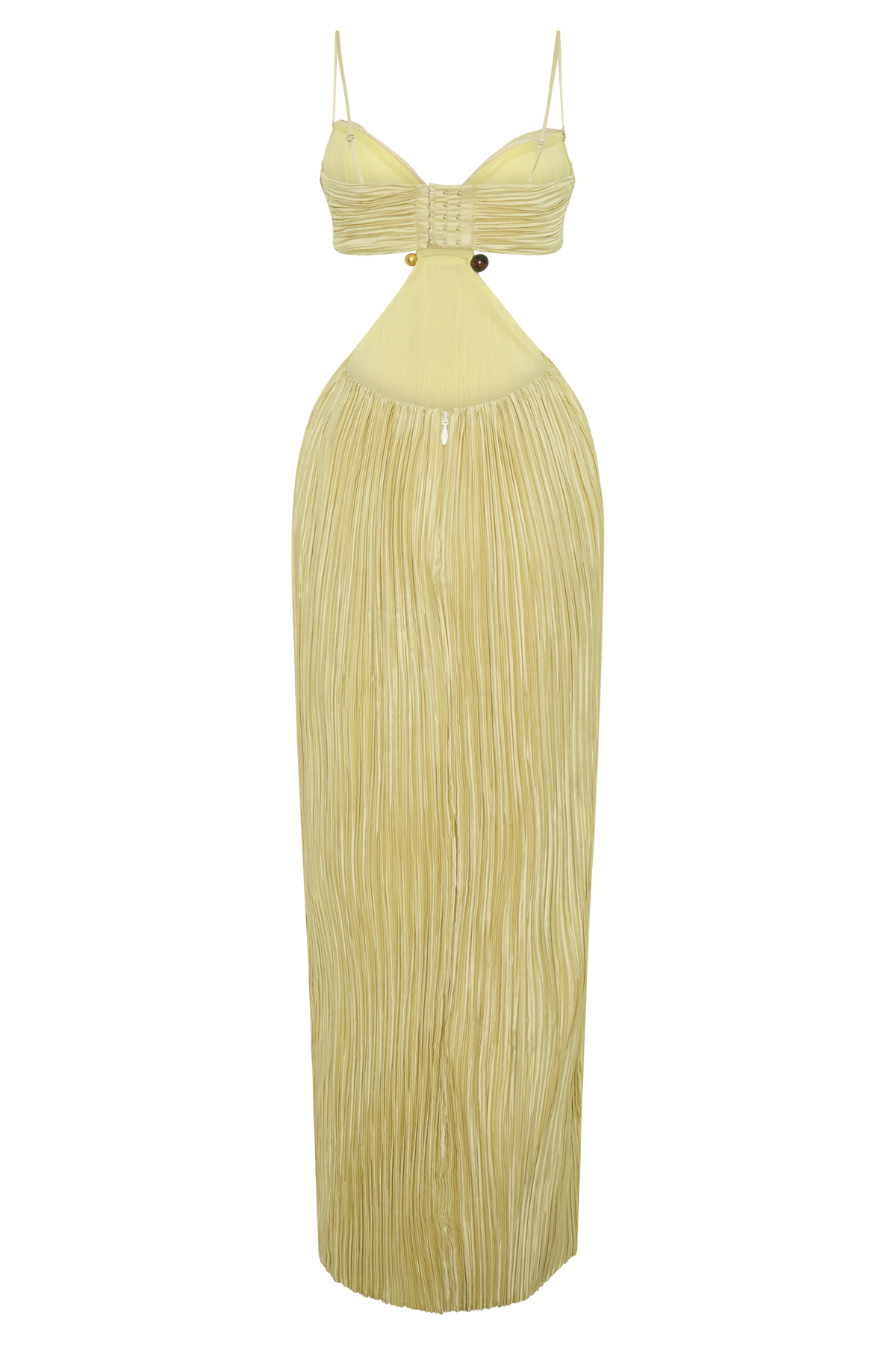 Dana Cut Out Hardware Maxi Dress - Lime Gold