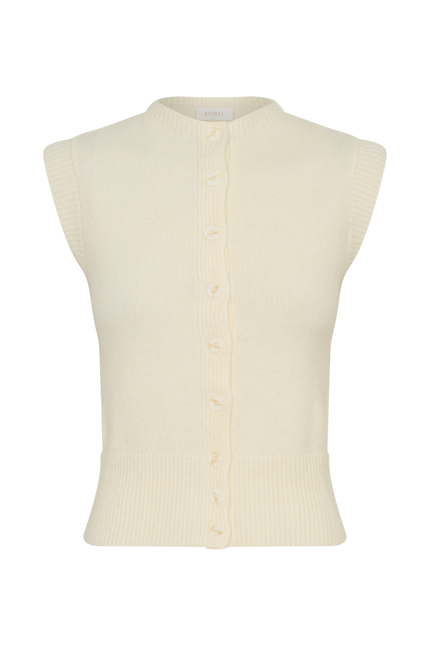Dionne Sleeveless Knit Vest - Ivory Marle