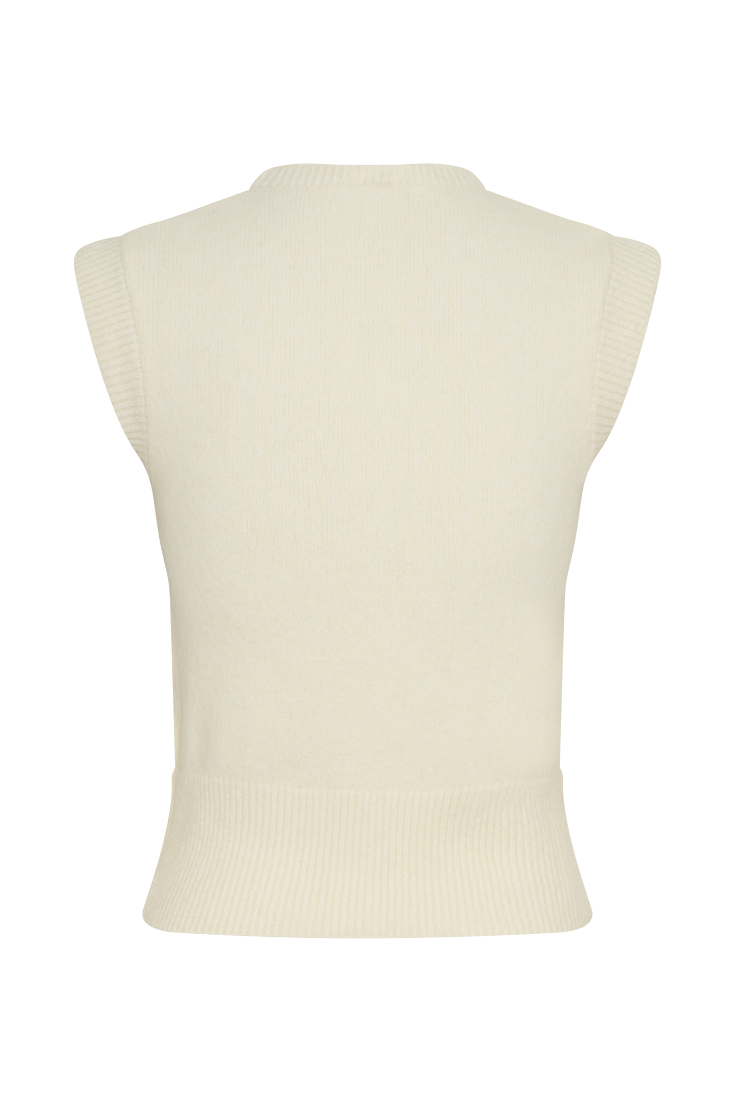 Dionne Sleeveless Knit Vest - Ivory Marle