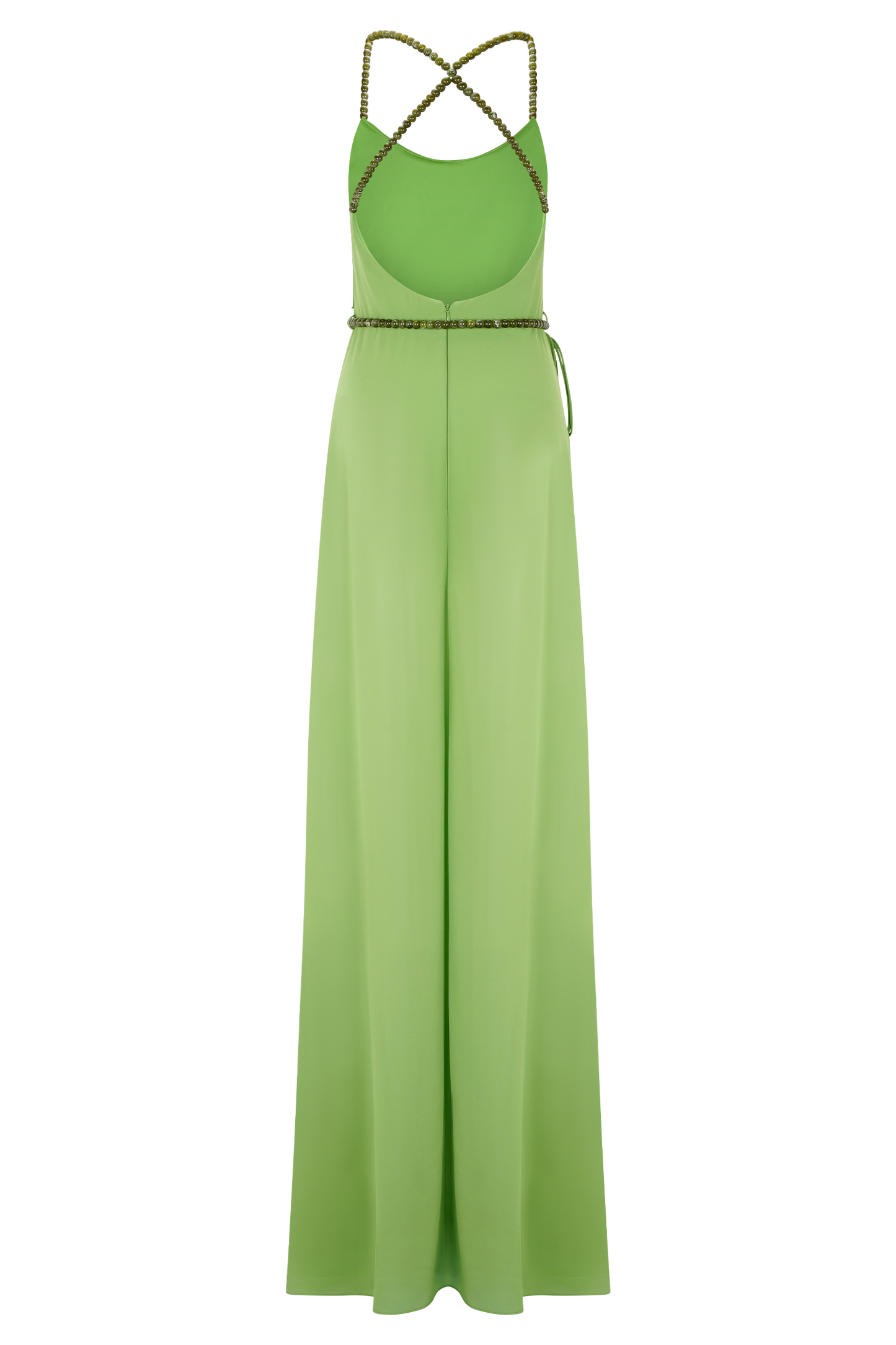 Elaine Chiffon Beaded Maxi Dress - Green