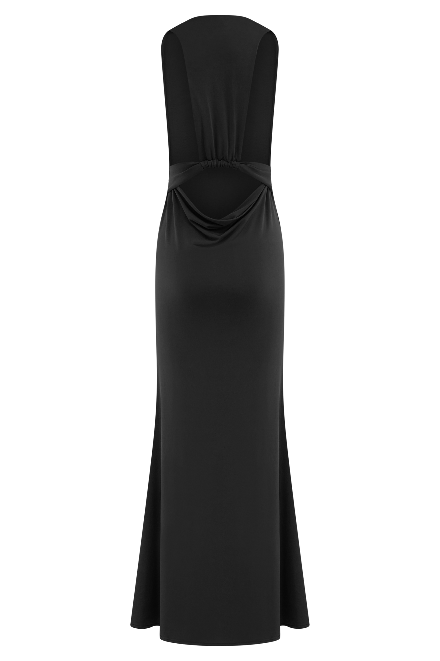 Elke Slinky V Neck Maxi Dress - Black