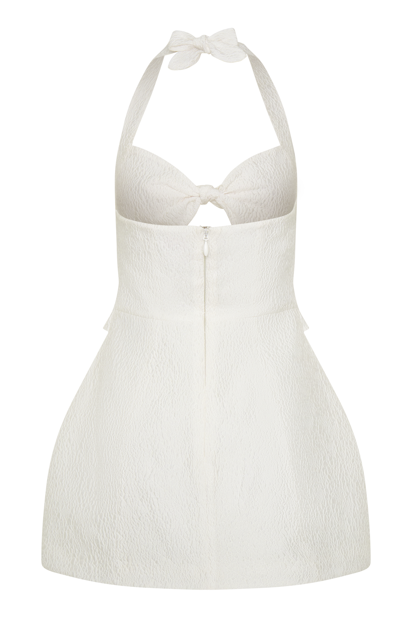 Ella Bow Detail Halter Mini Dress - White