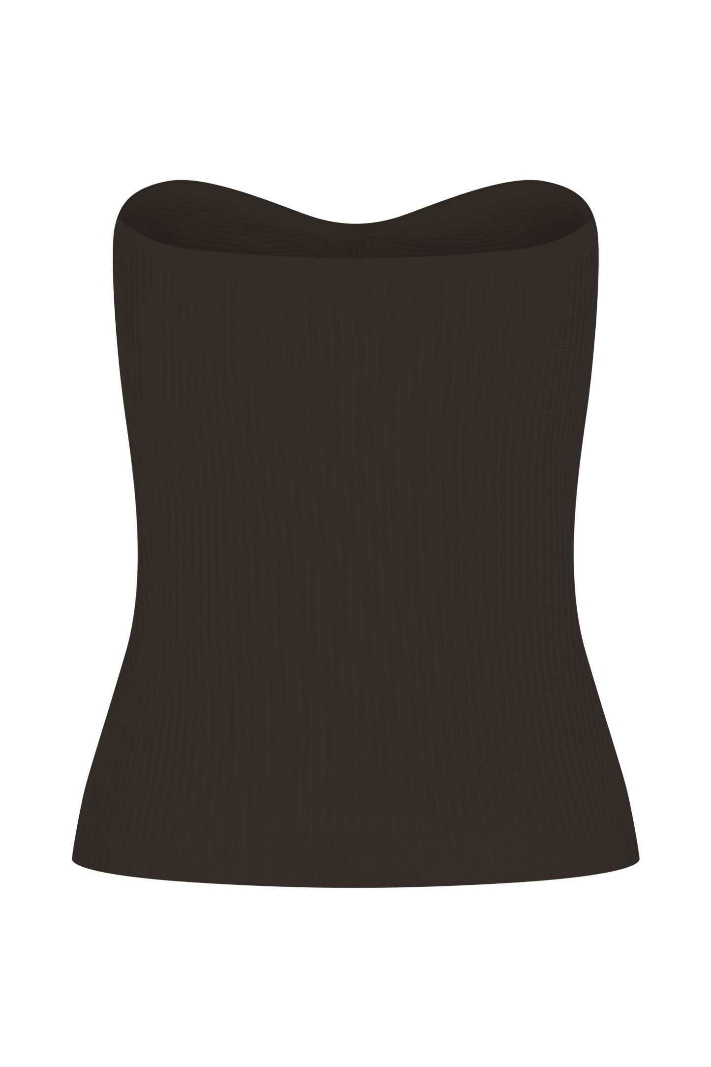 Elodie Strapless Cupped Knit Top - Chocolate