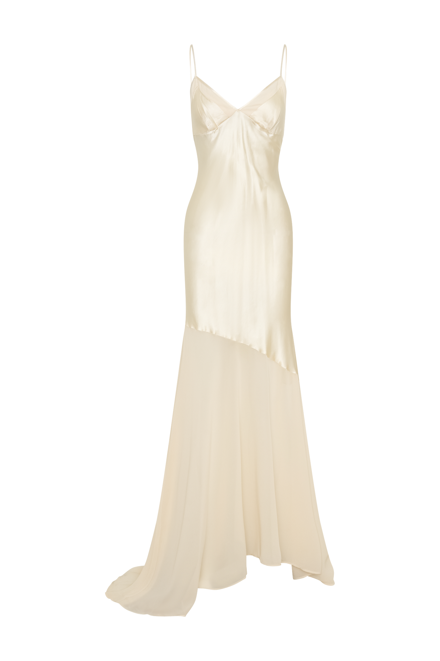 Evelyn Iridescent Satin Maxi Dress - Lemon Sorbet