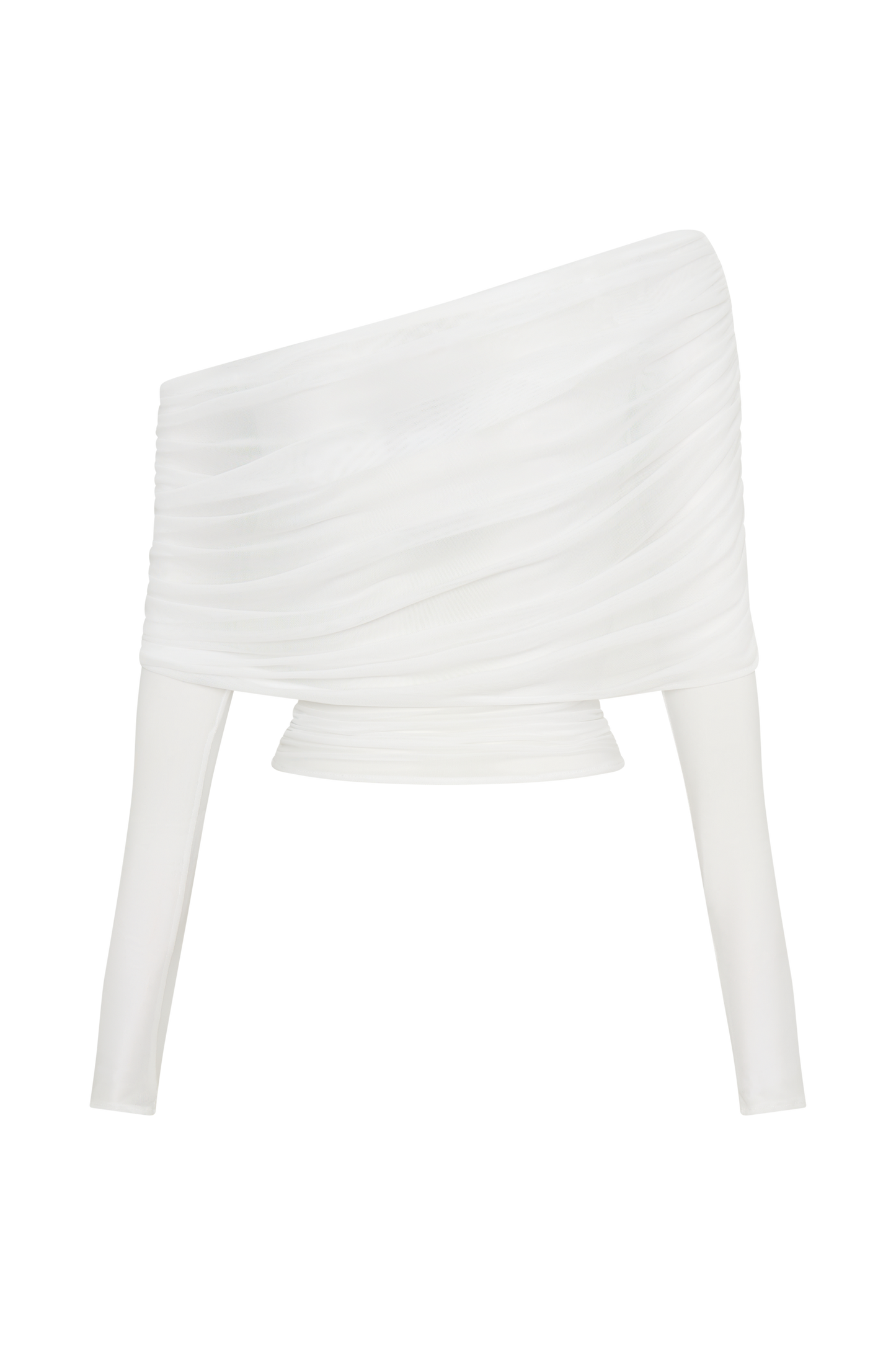 Everly Sheer Mesh Off Shoulder Top - Ivory