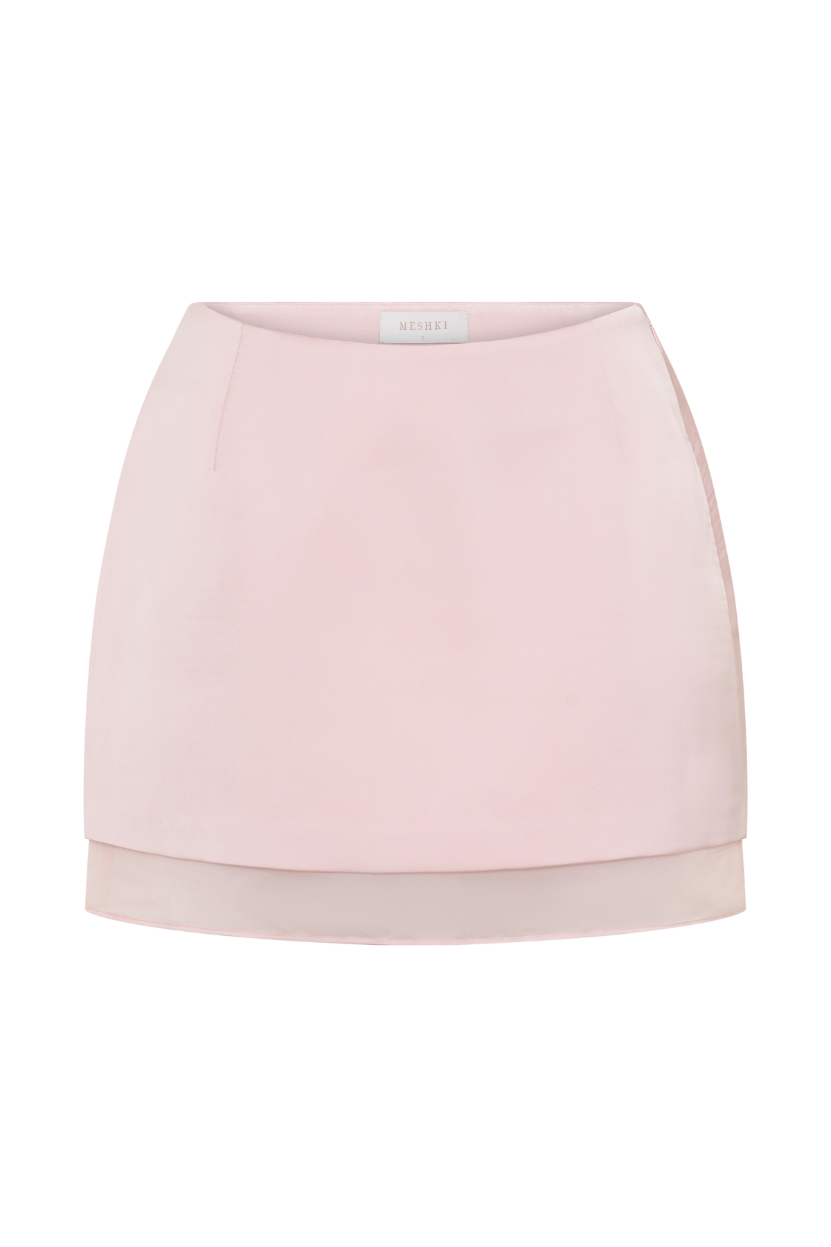 Frankie Satin Mini Skirt - Pale Pink