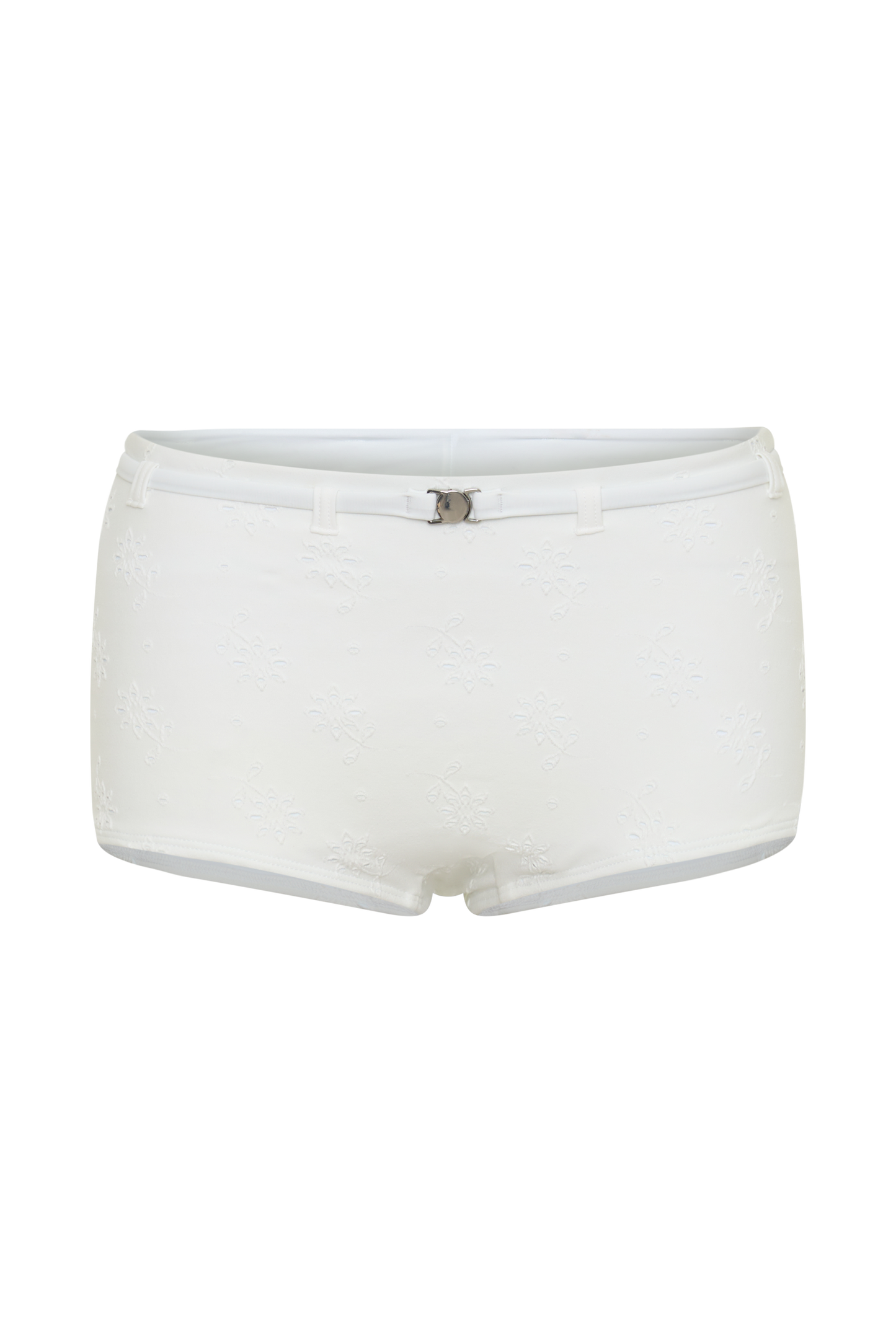 Frost Mini Bikini Shorts - White Textured Fabric