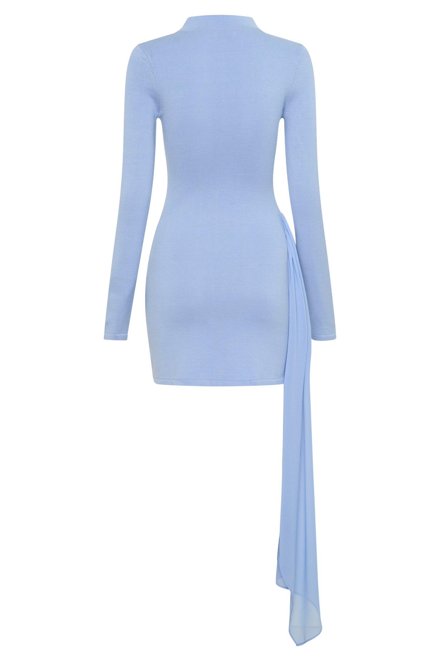 Grayson Knit Chiffon Mini Dress - Cornflower Blue