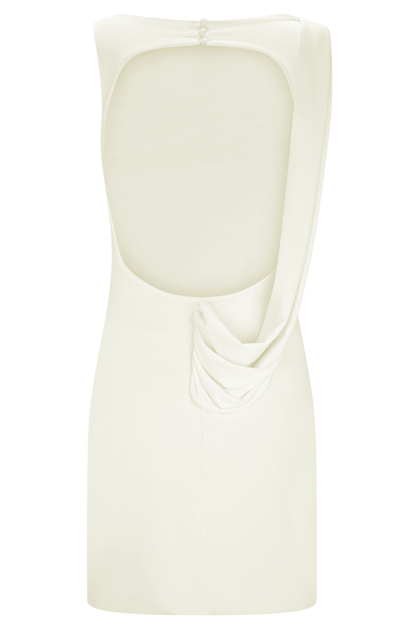 Henley Slinky Drape Mini Dress - Ivory