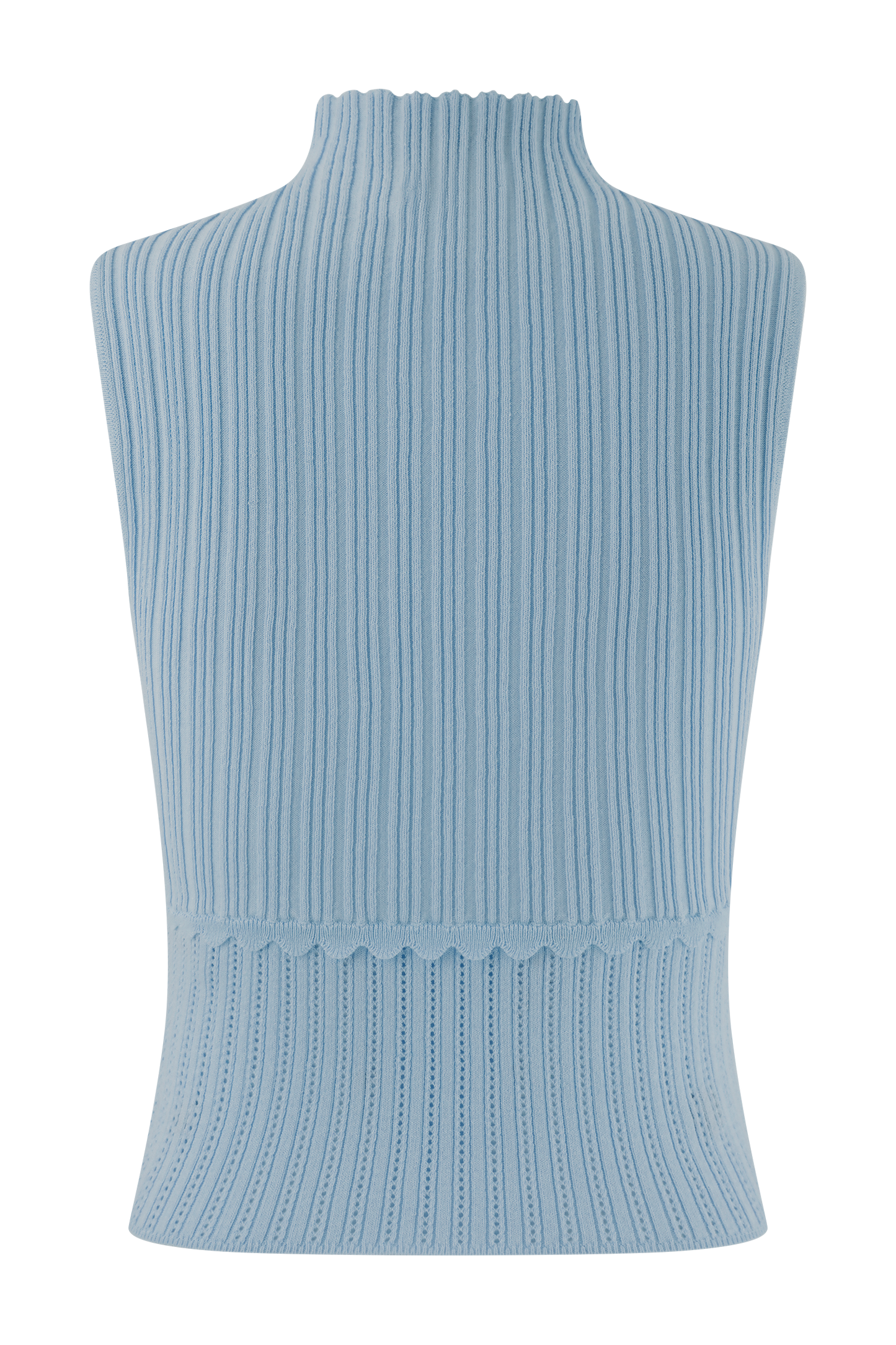 Indy Pointelle Knit Top - Cornflower Blue