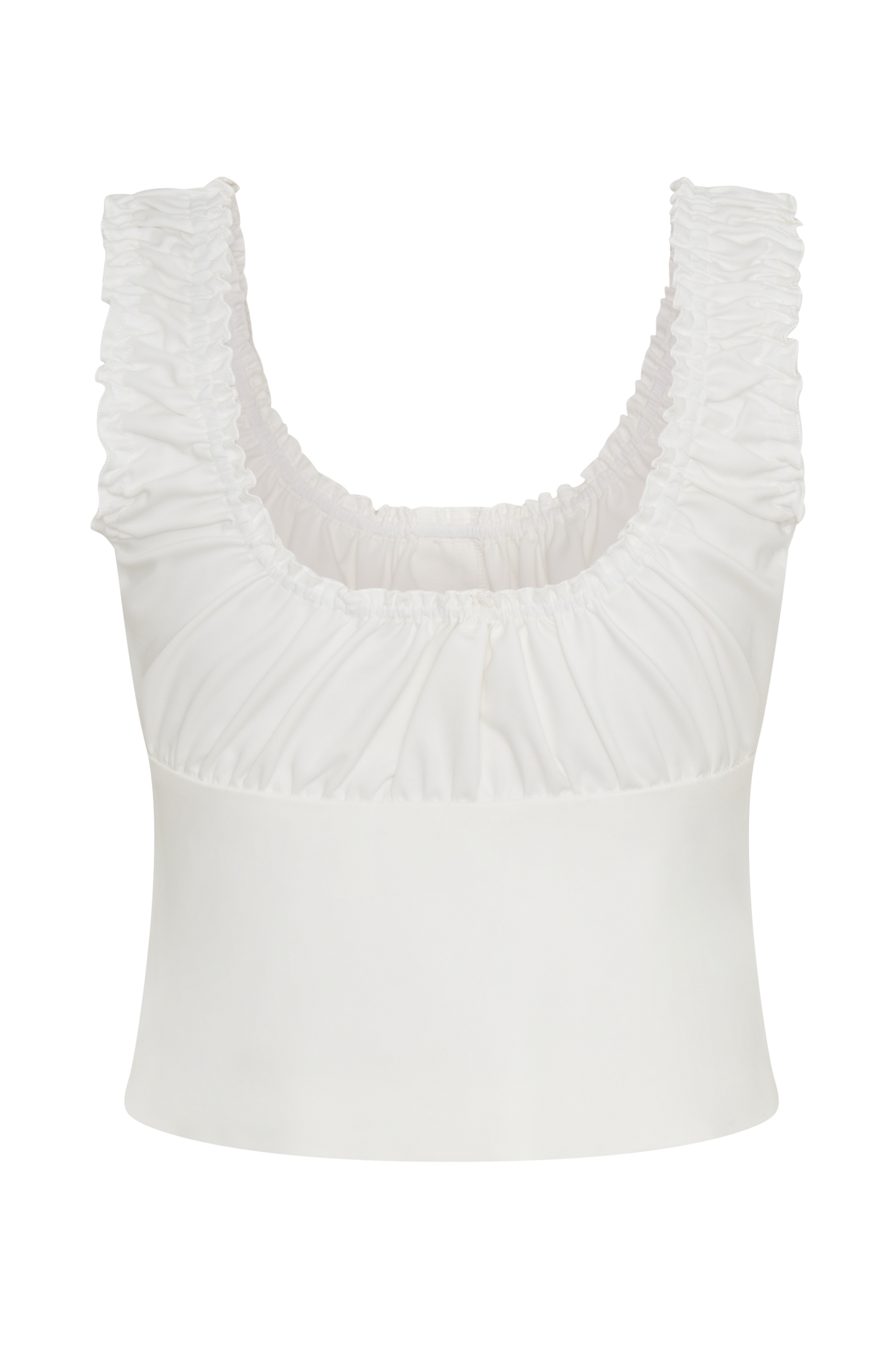 Ines Sleeveless Ruched Top - White