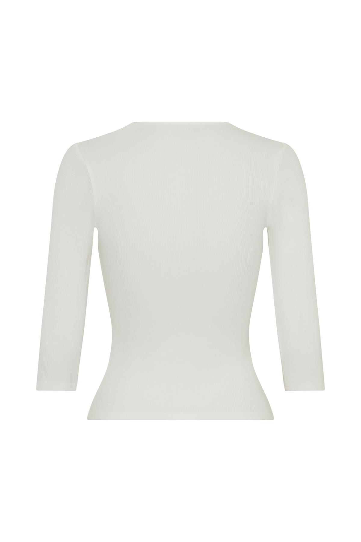 Jane Broiderie Ribbed Long Sleeve Top - White