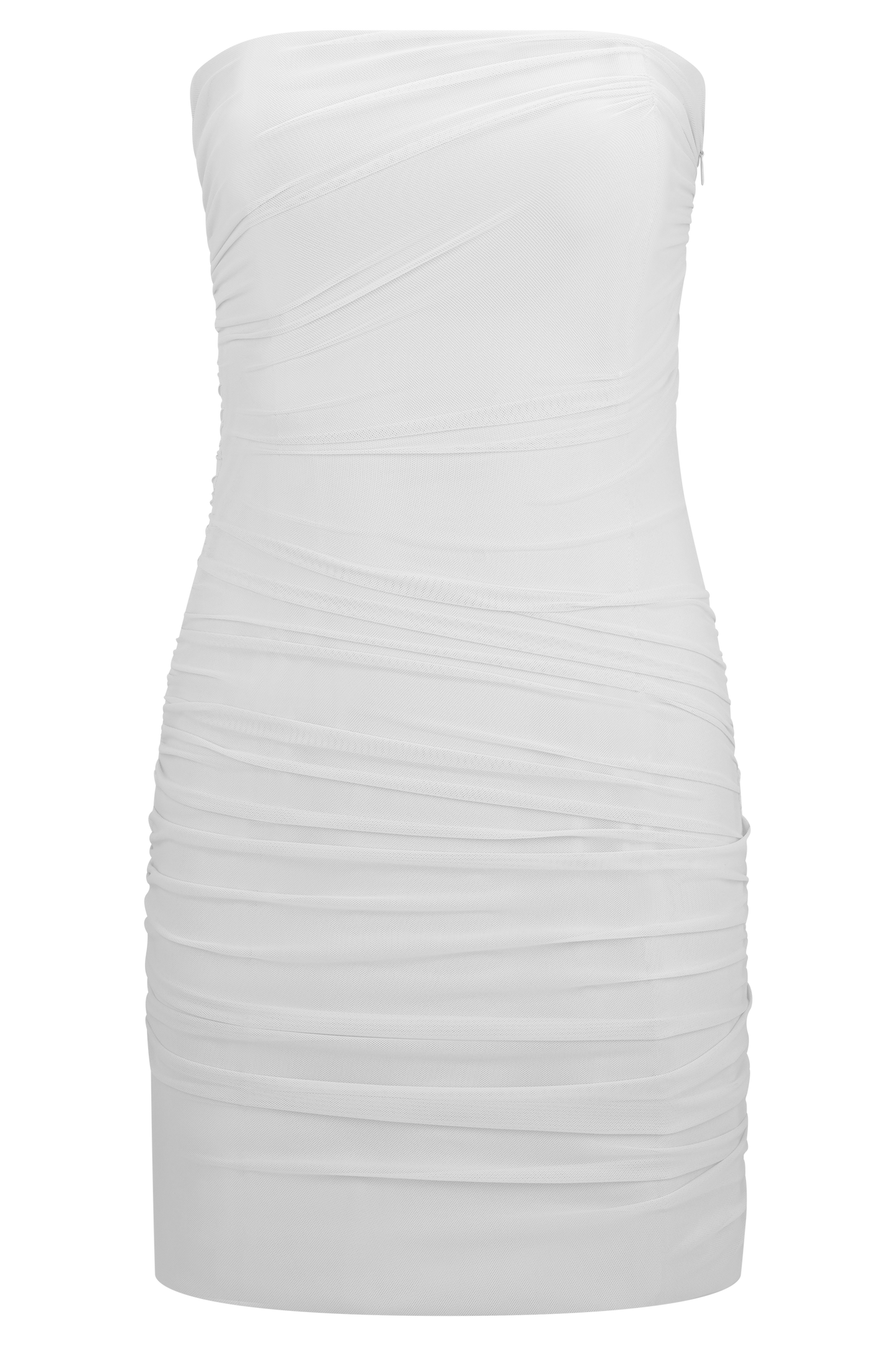 Jianna Strapless Mesh Mini Dress - White