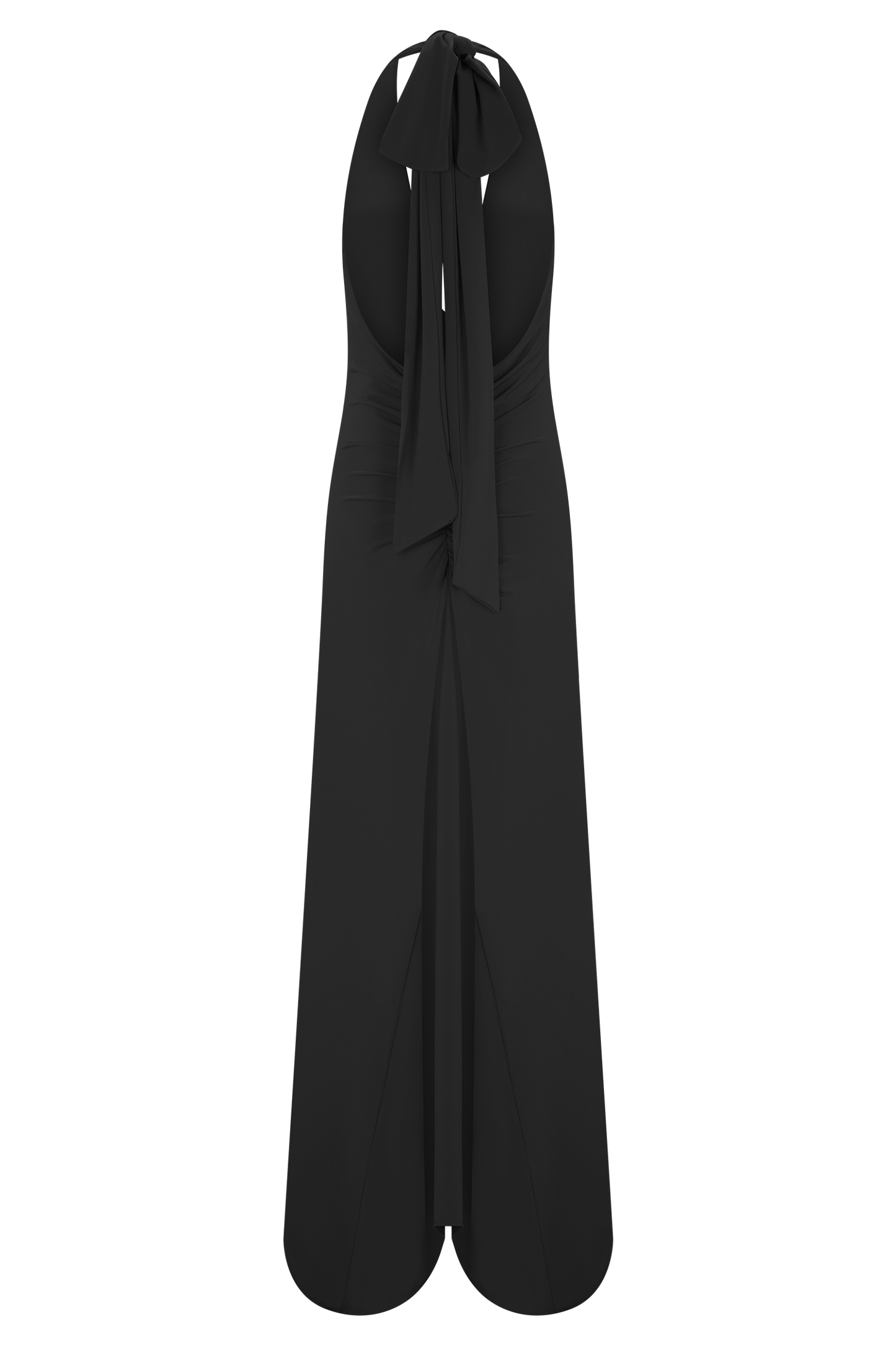 Juliet Slinky Maxi Dress With Scarf - Black