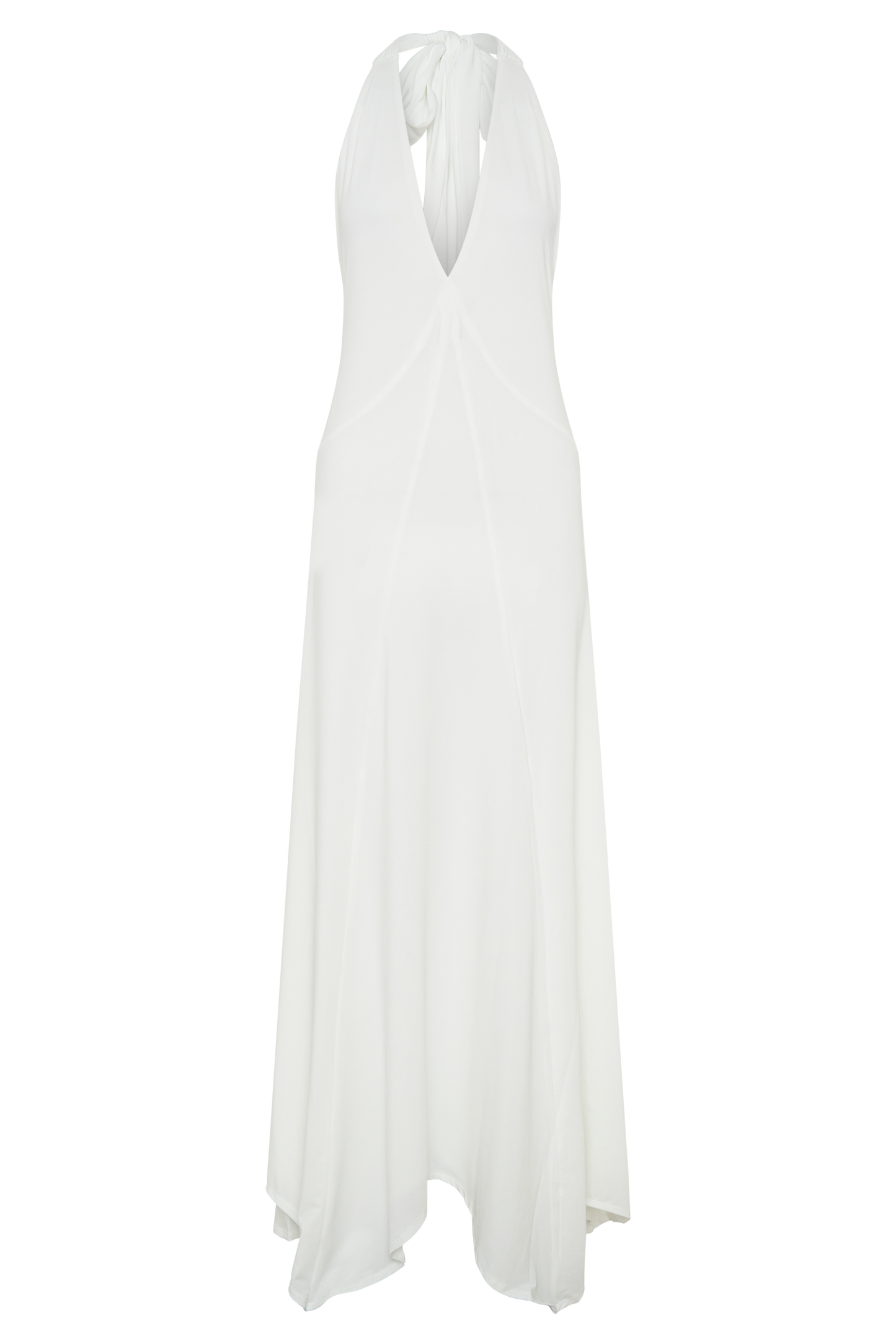 Juliet Slinky Maxi Dress With Scarf - White