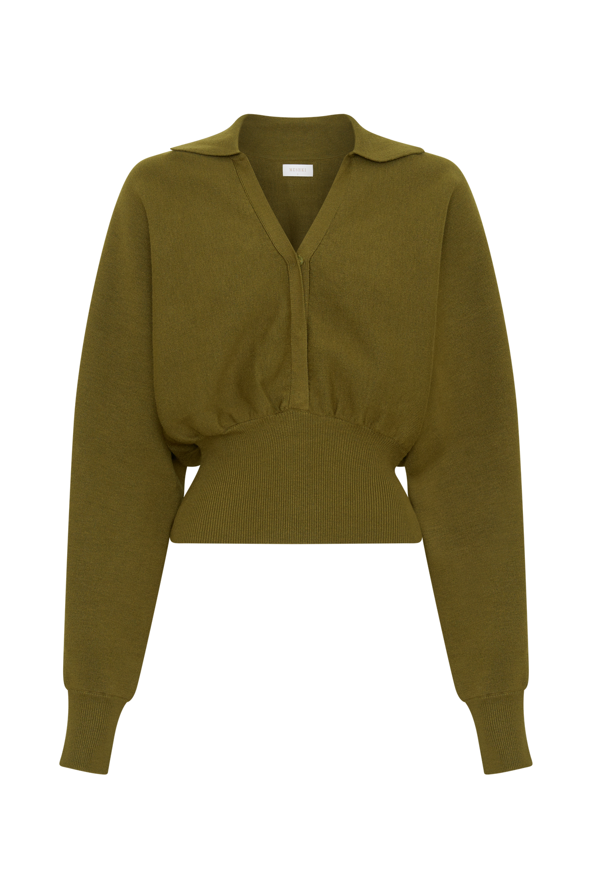 Kasey Long Sleeve Blouson Top - Olive