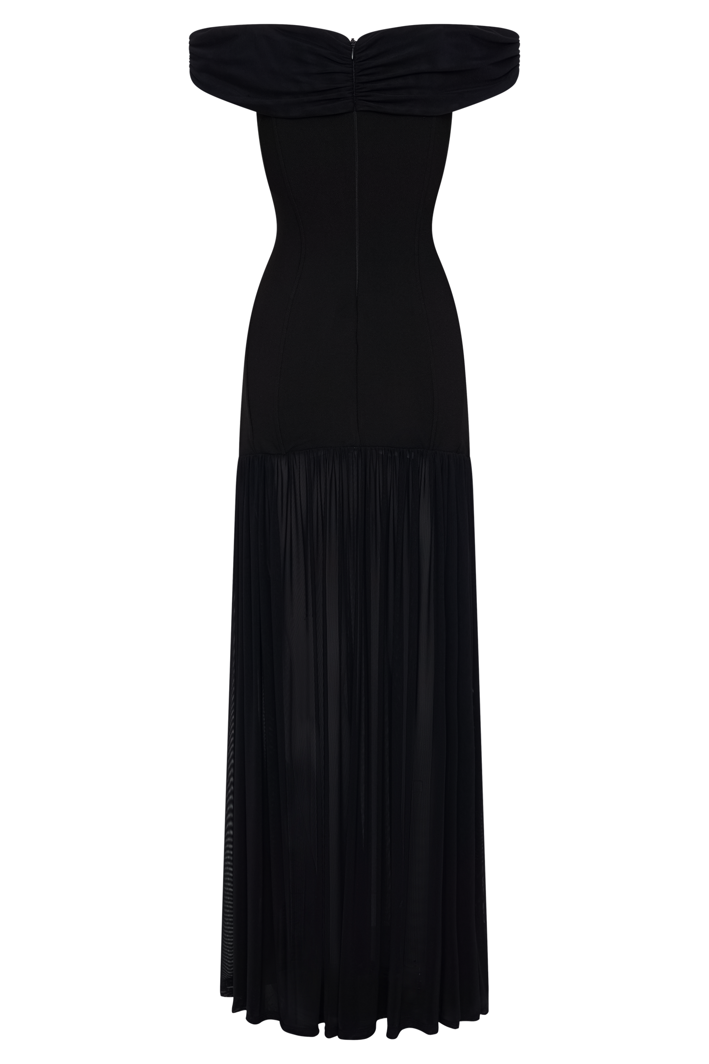 Kellie Off Shoulder Crepe Maxi Dress - Black