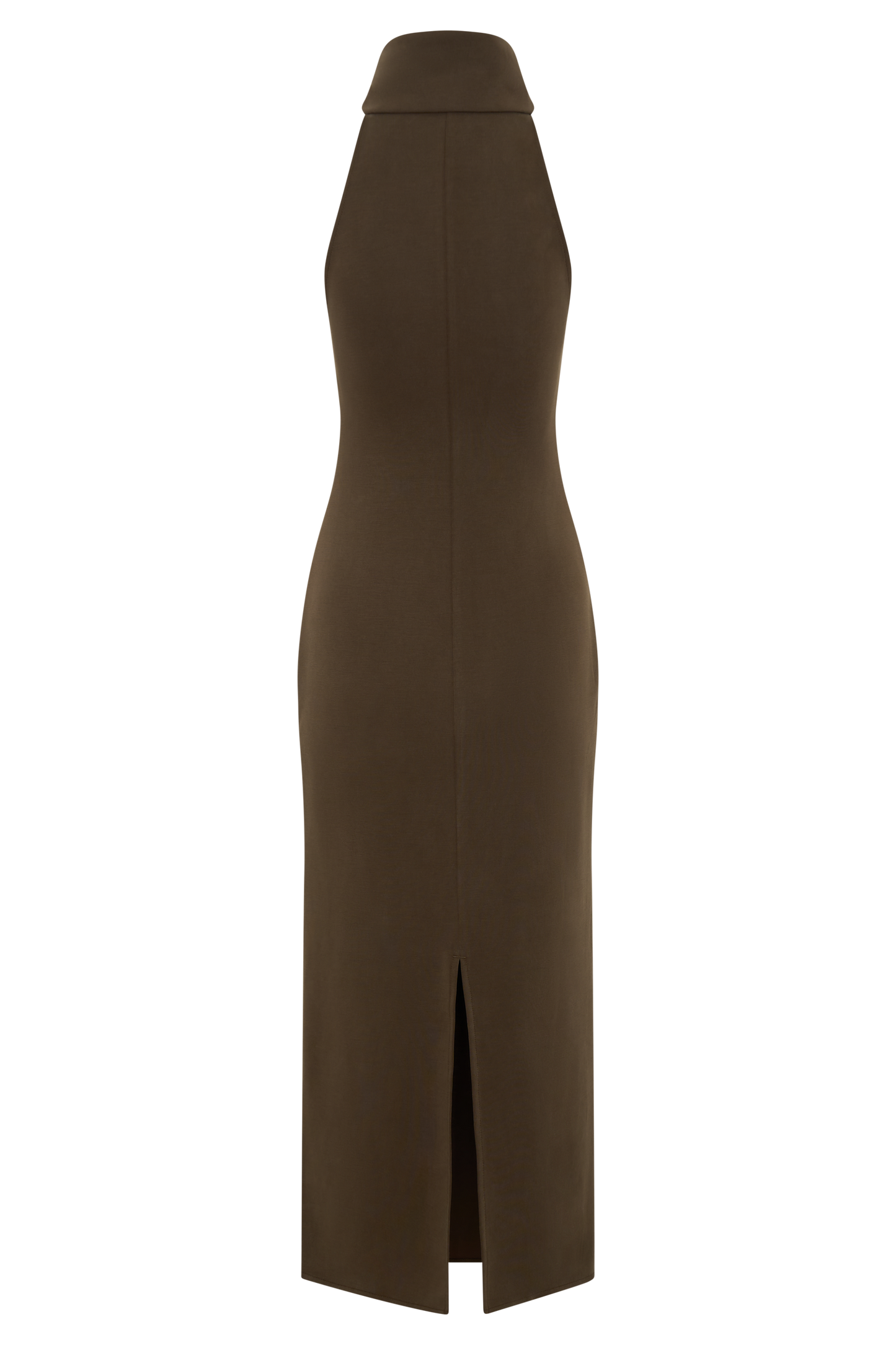 Kennedy High Neck Midi Dress - Chocolate