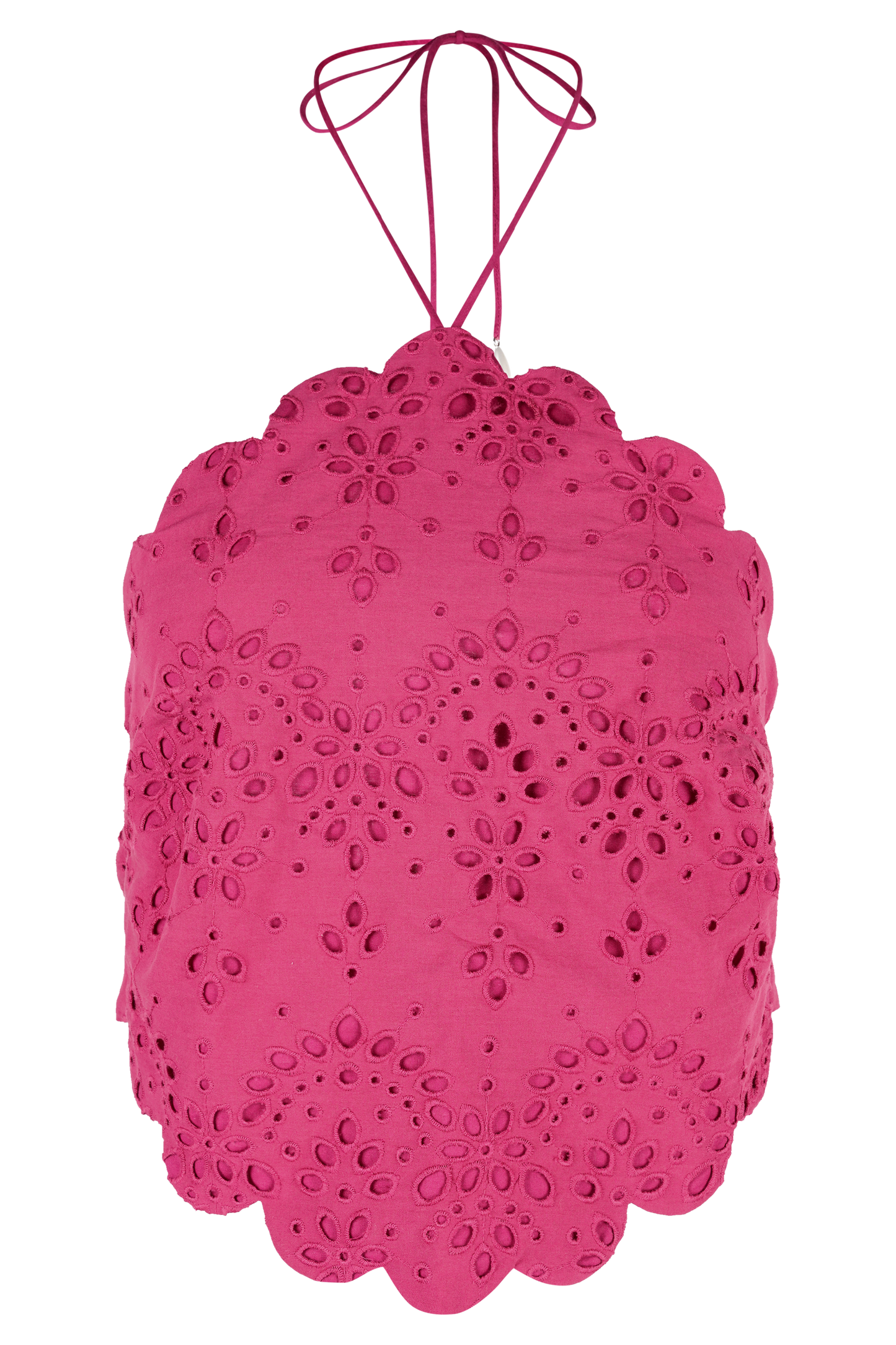 Kensley Broderie Halter Top - Dragonfruit