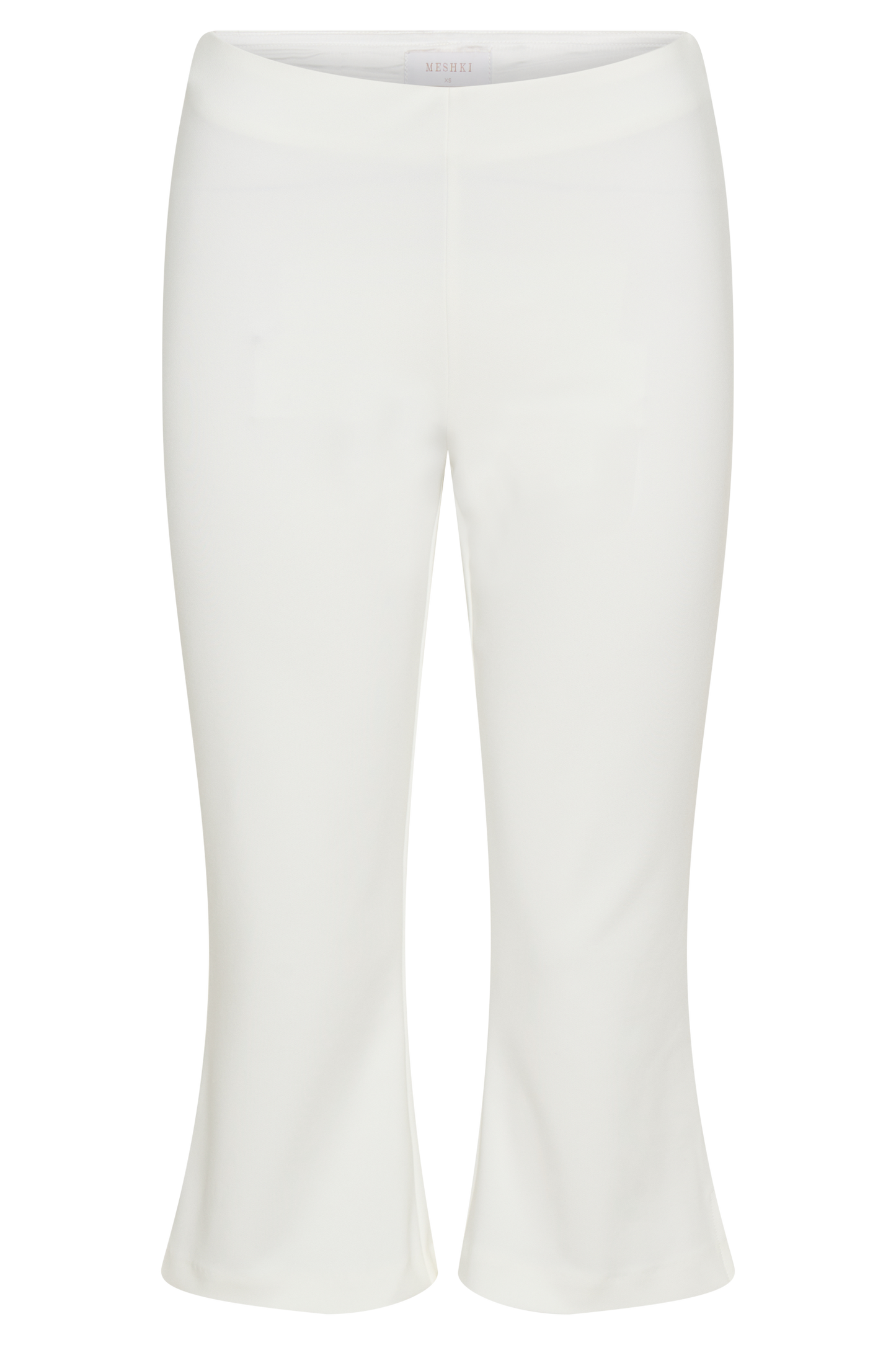 Layla Flared Crepe Capri Pants - White