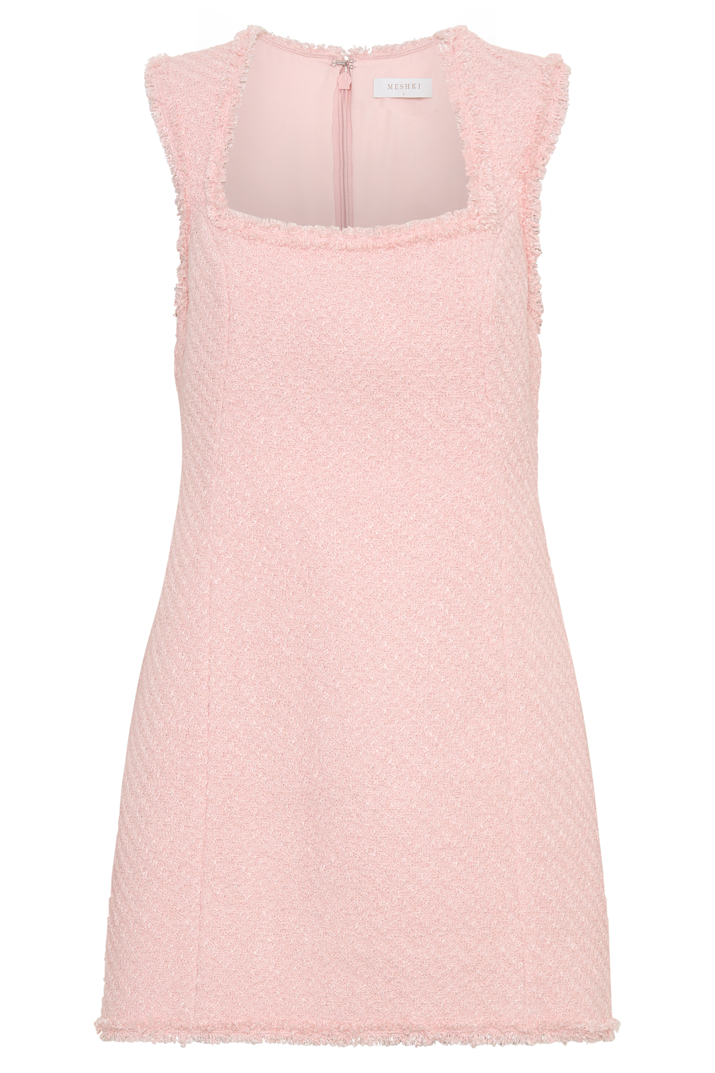 Lea Tweed Sleeveless Mini Dress - Baby Pink