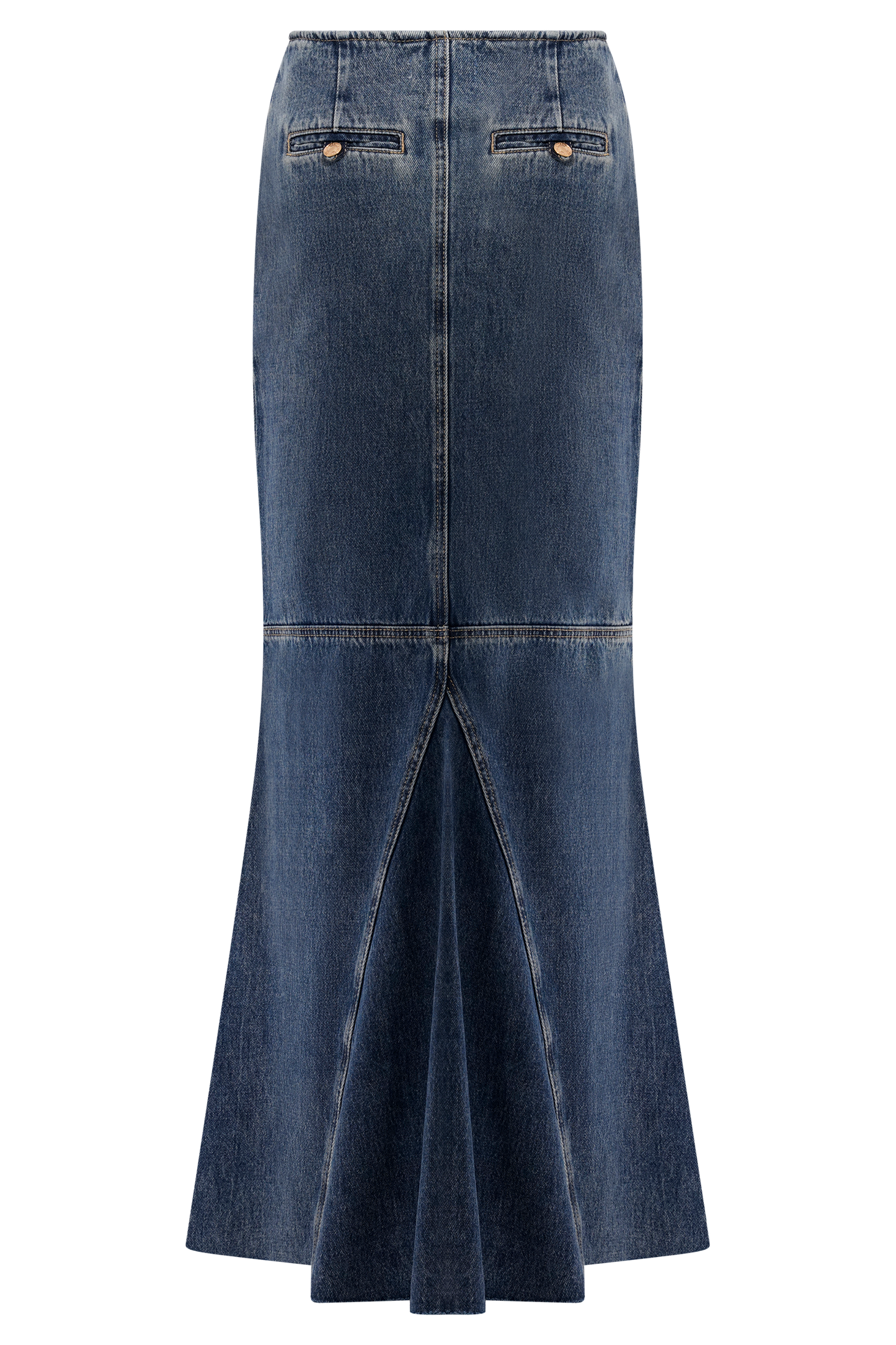 Loretta Denim Maxi Skirt - Washed Dark Blue